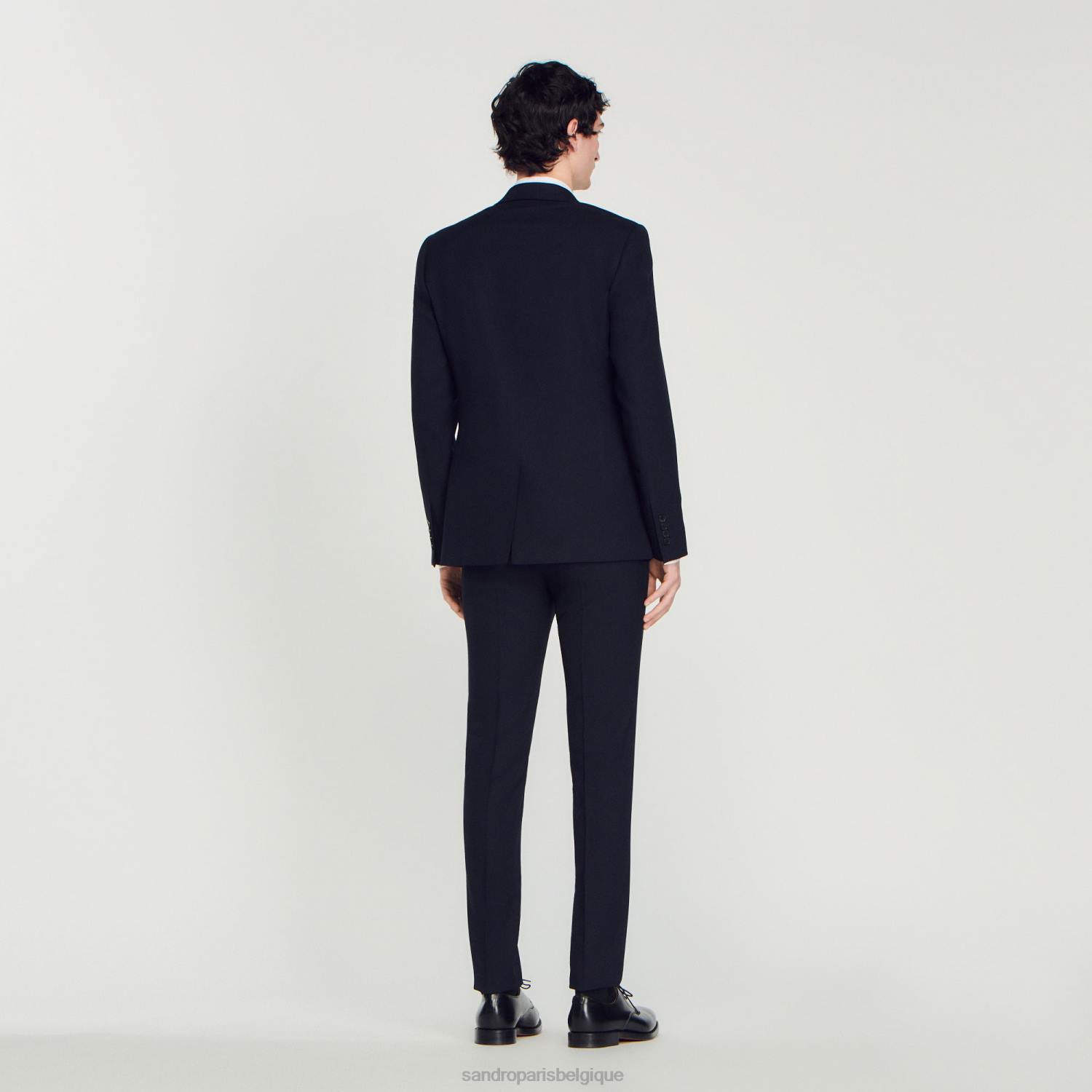 vêtements Sandro Paris veste de costume en laine bleu marine Hommes XLXD611