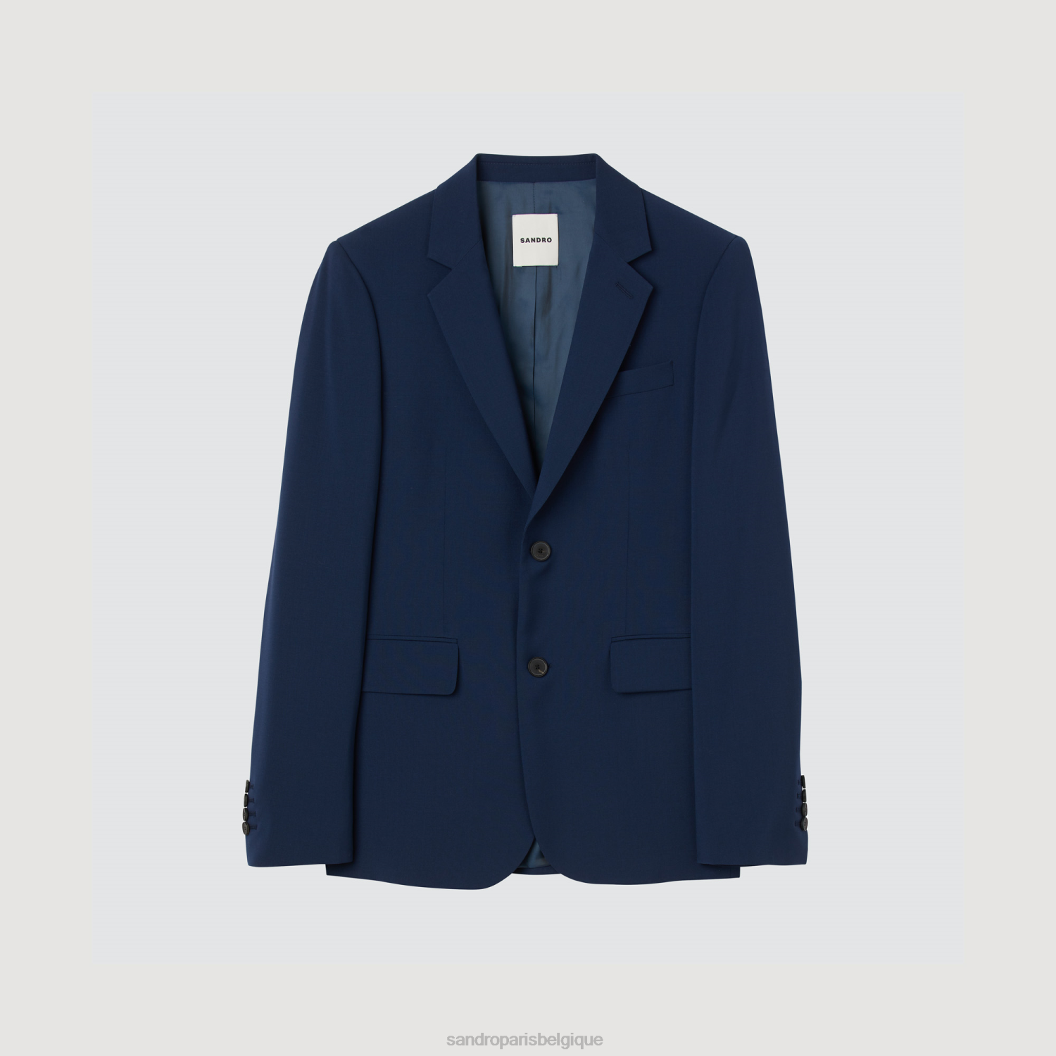 vêtements Sandro Paris veste de costume en laine vierge bleu Hommes XLXD791