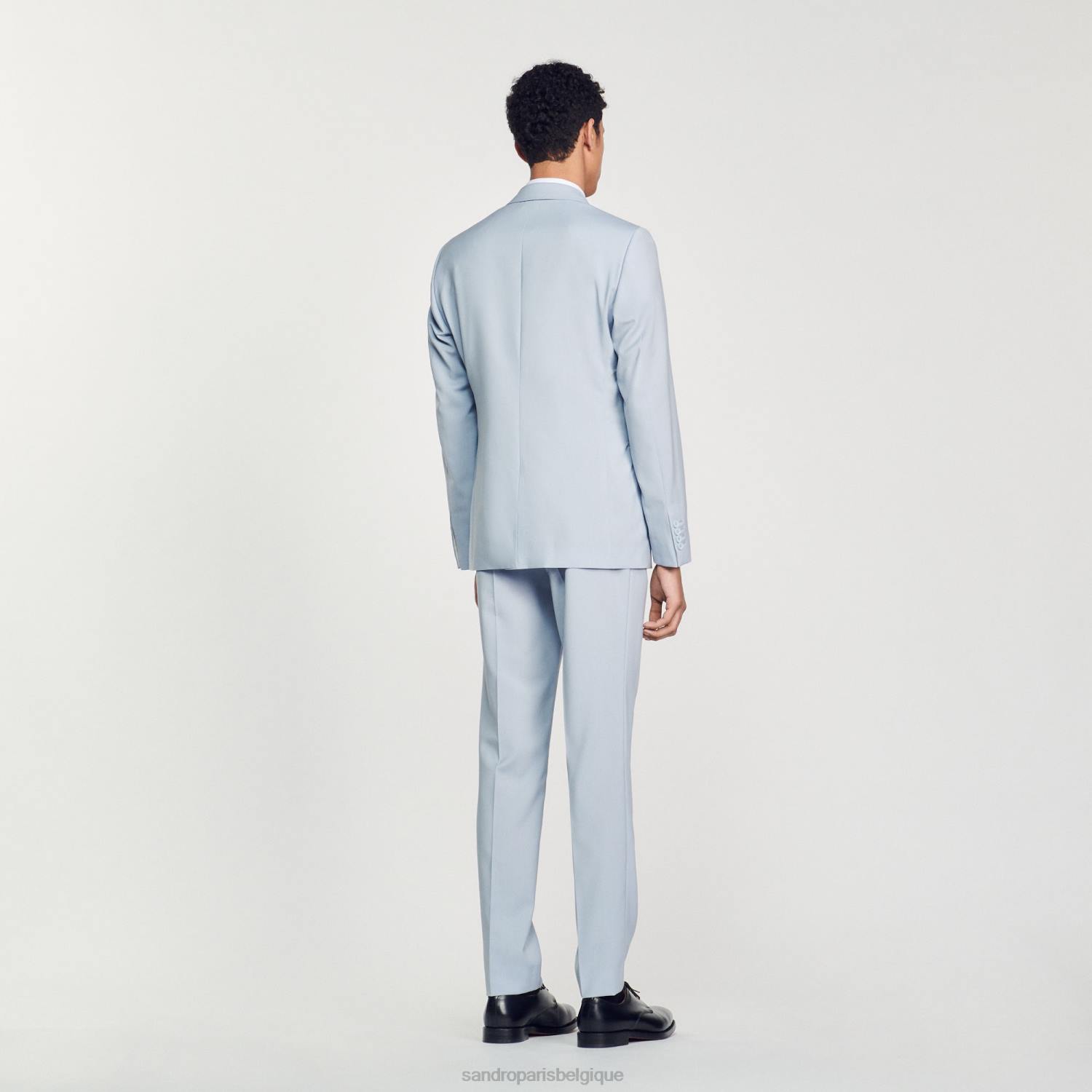 vêtements Sandro Paris veste de costume en laine vierge bleu clair Hommes XLXD795
