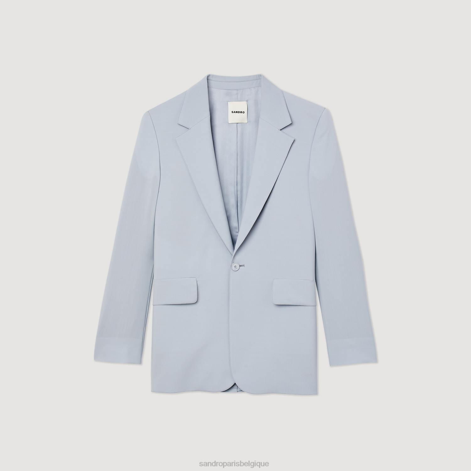 vêtements Sandro Paris veste de costume en laine vierge bleu clair Hommes XLXD795
