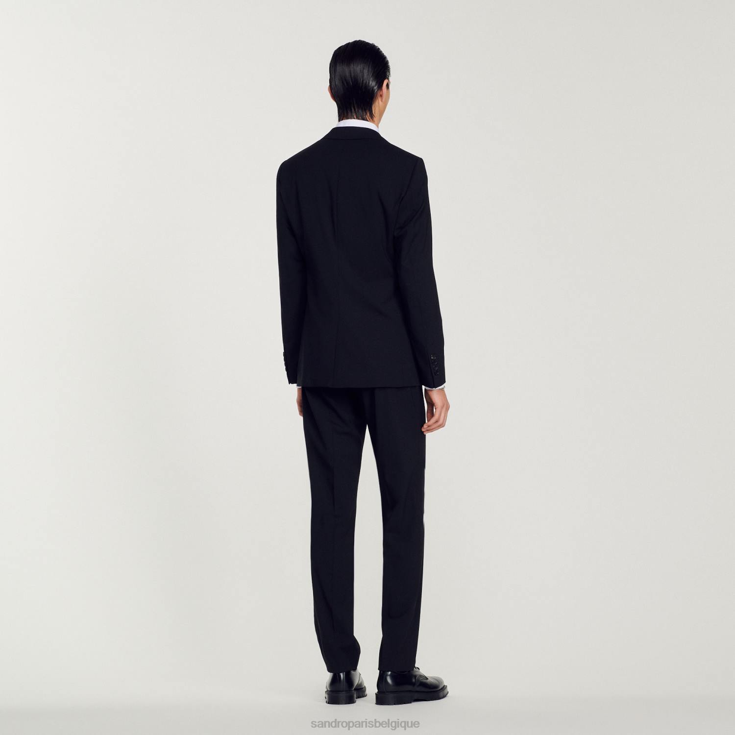 vêtements Sandro Paris veste de costume en laine vierge noir Hommes XLXD596