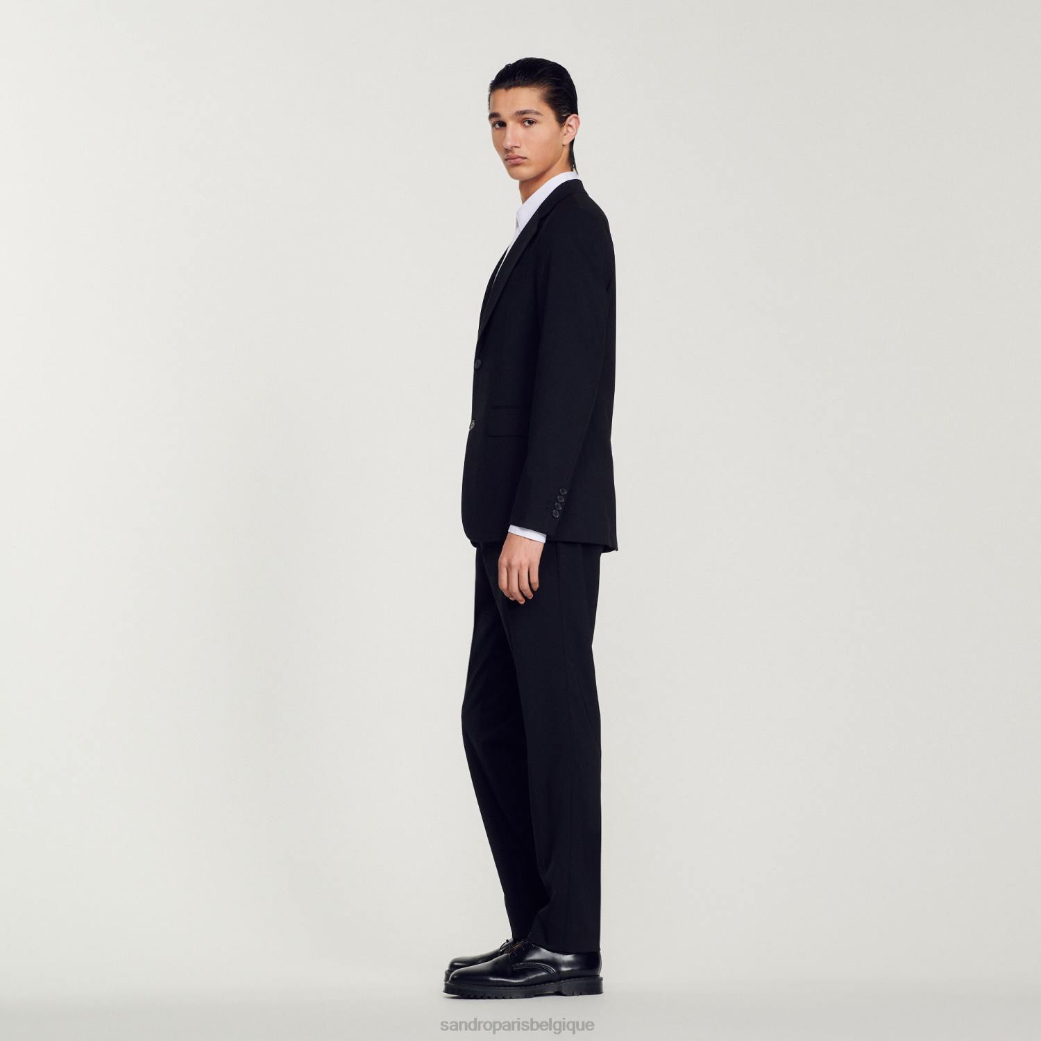 vêtements Sandro Paris veste de costume en laine vierge noir Hommes XLXD596