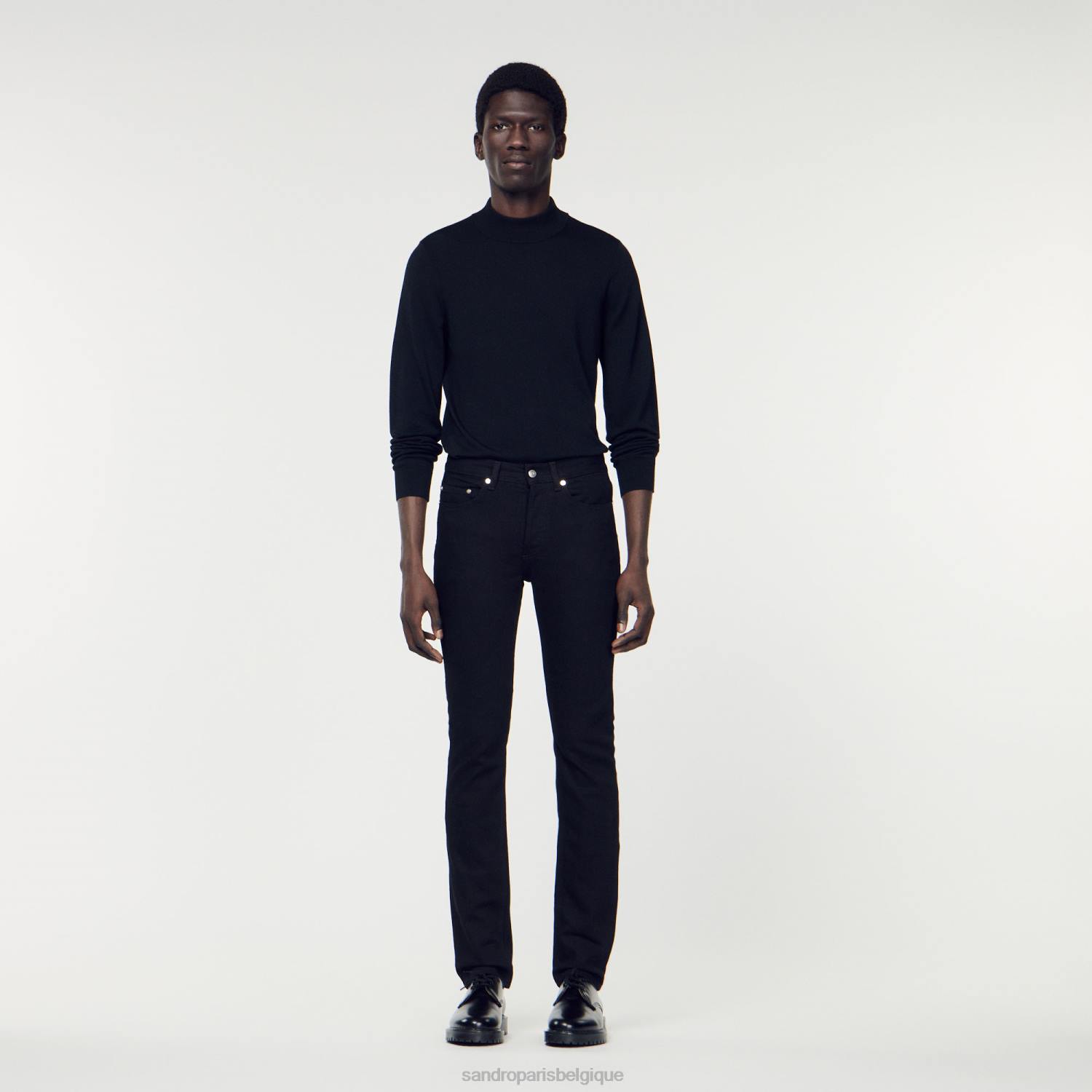 vêtements Sandro Paris jean slim noir Hommes XLXD639