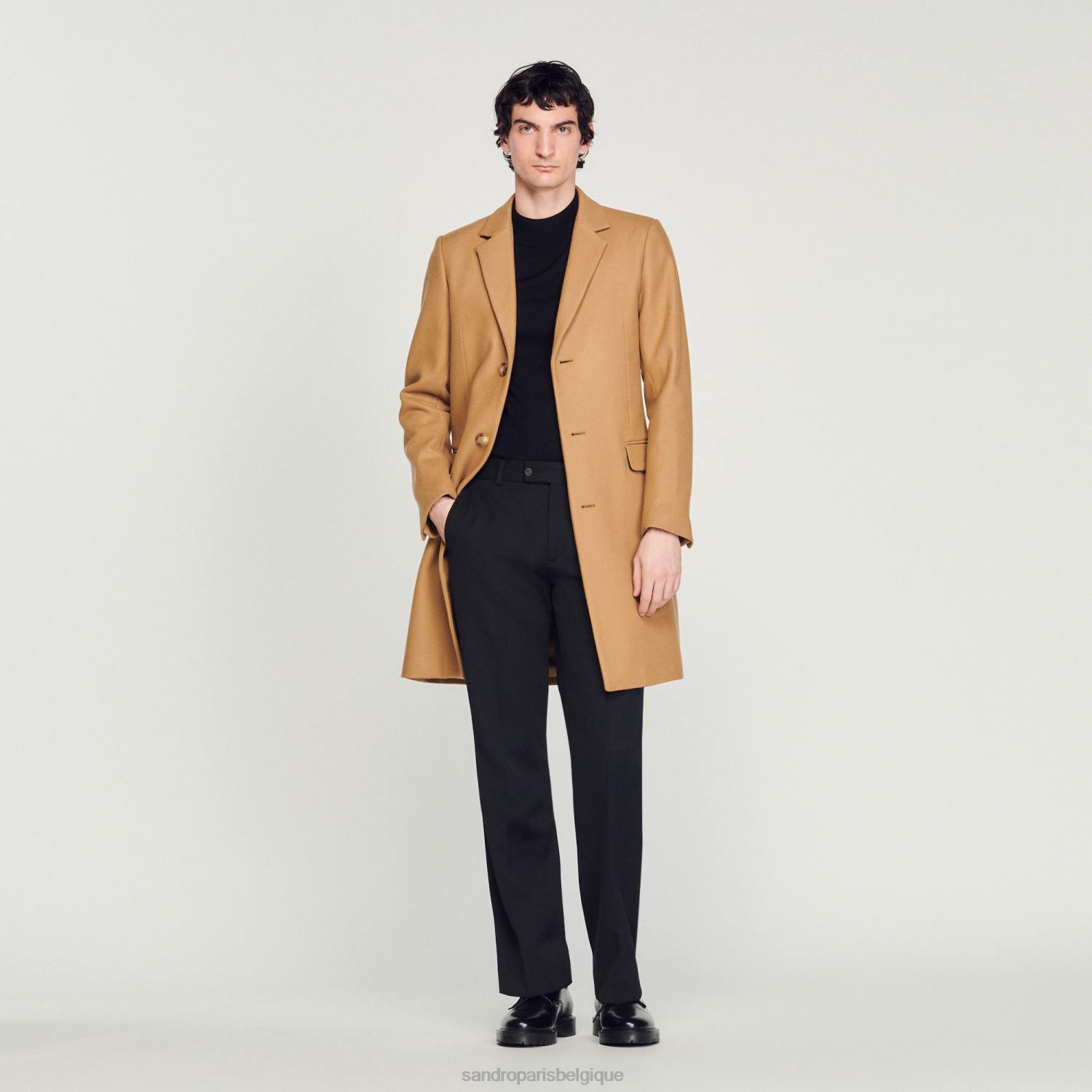 vêtements Sandro Paris manteau de laine beige Hommes XLXD607