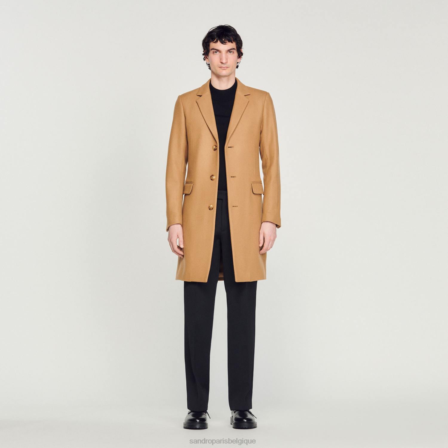 vêtements Sandro Paris manteau de laine beige Hommes XLXD607