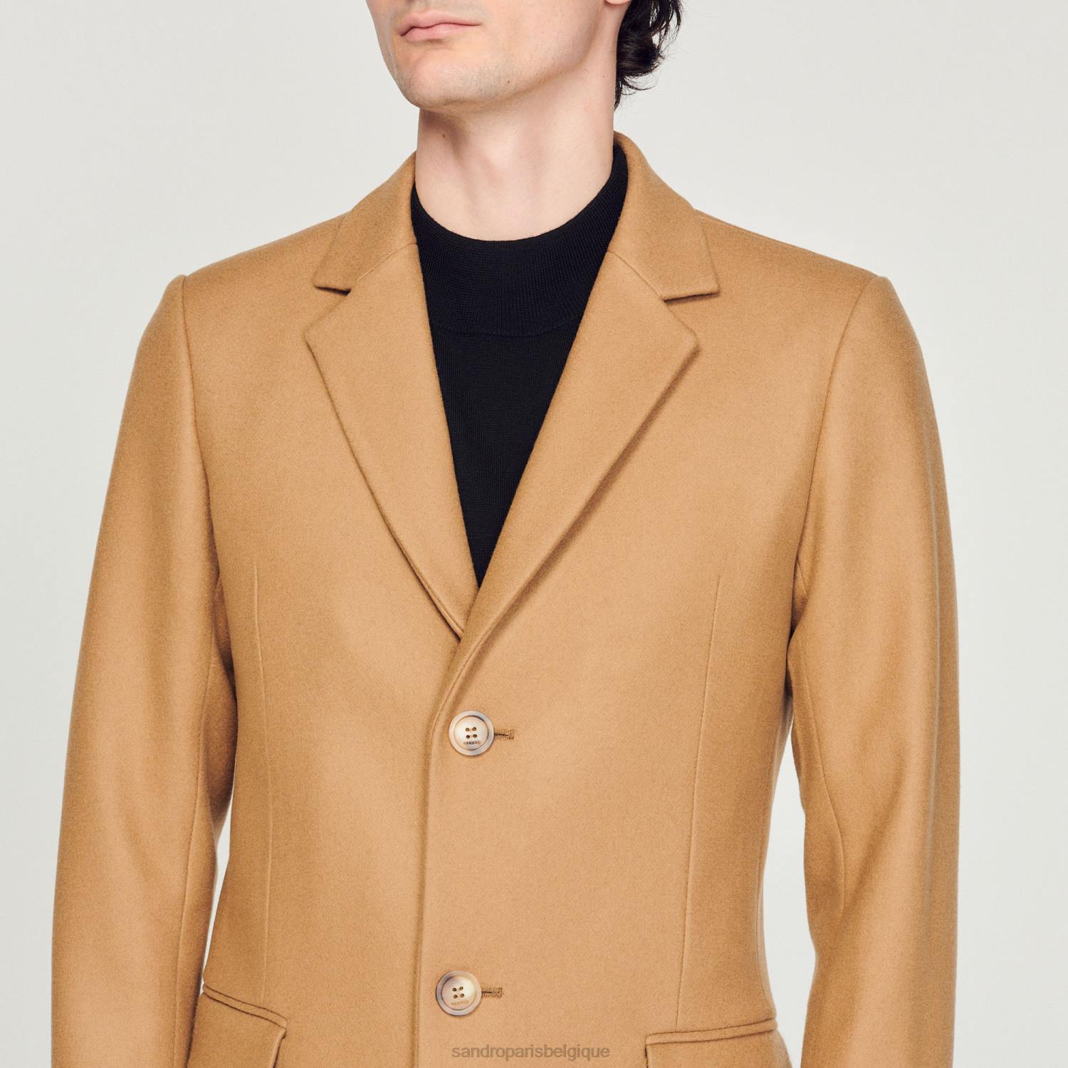 vêtements Sandro Paris manteau de laine beige Hommes XLXD607