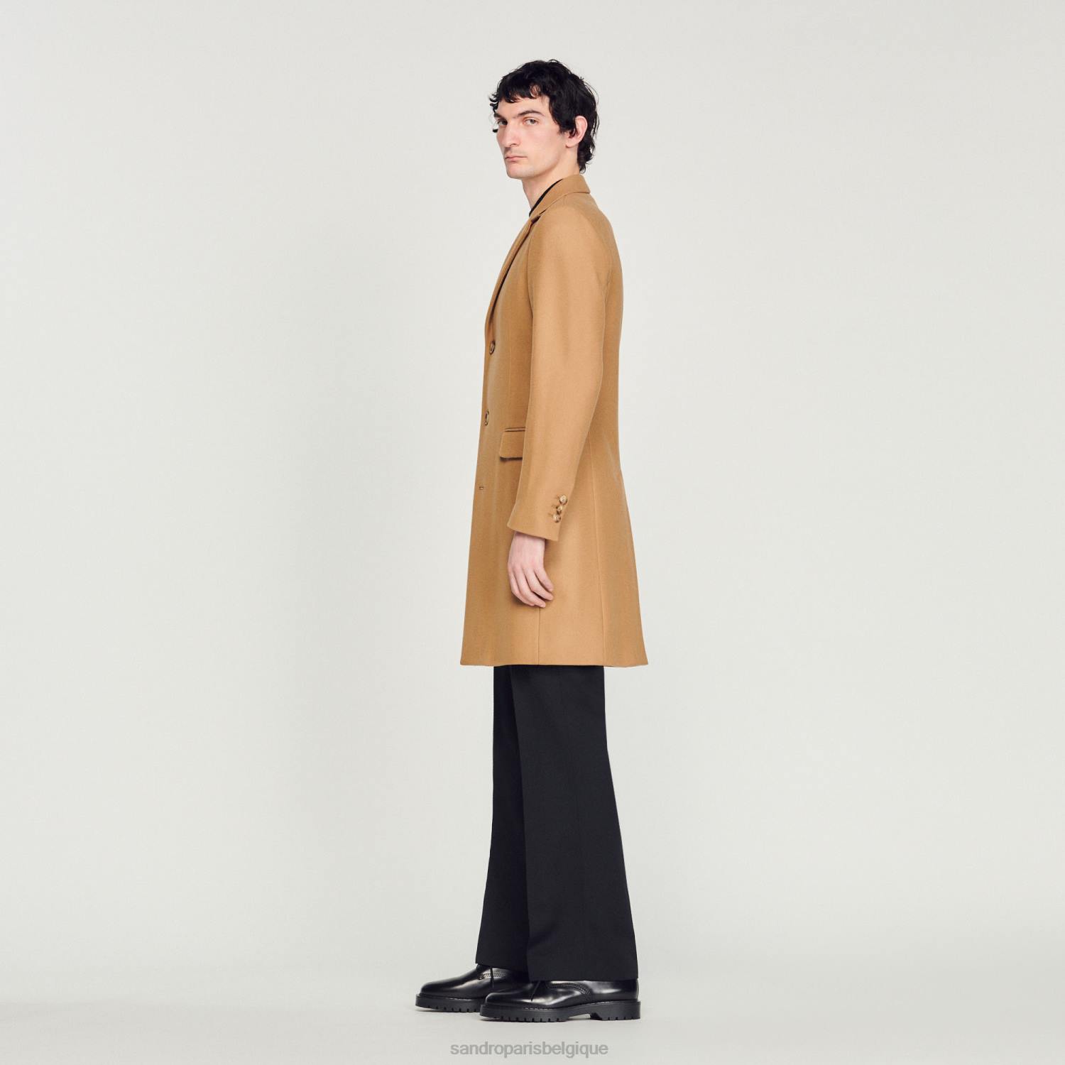 vêtements Sandro Paris manteau de laine beige Hommes XLXD607