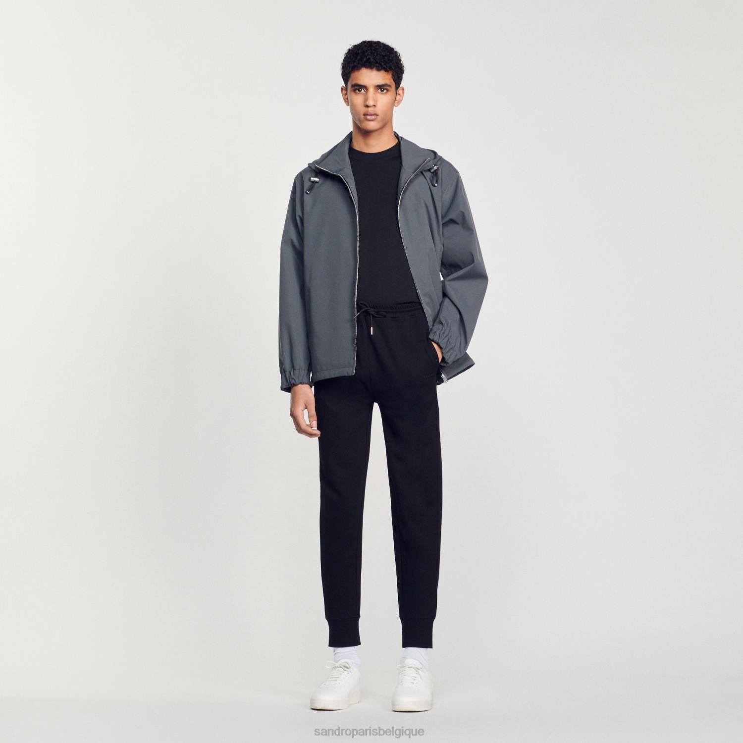vêtements Sandro Paris bas de jogging en maille noir Hommes XLXD634