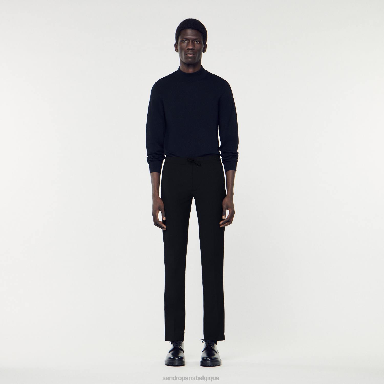 vêtements Sandro Paris pantalon avec taille élastiquée bleu marine Hommes XLXD657
