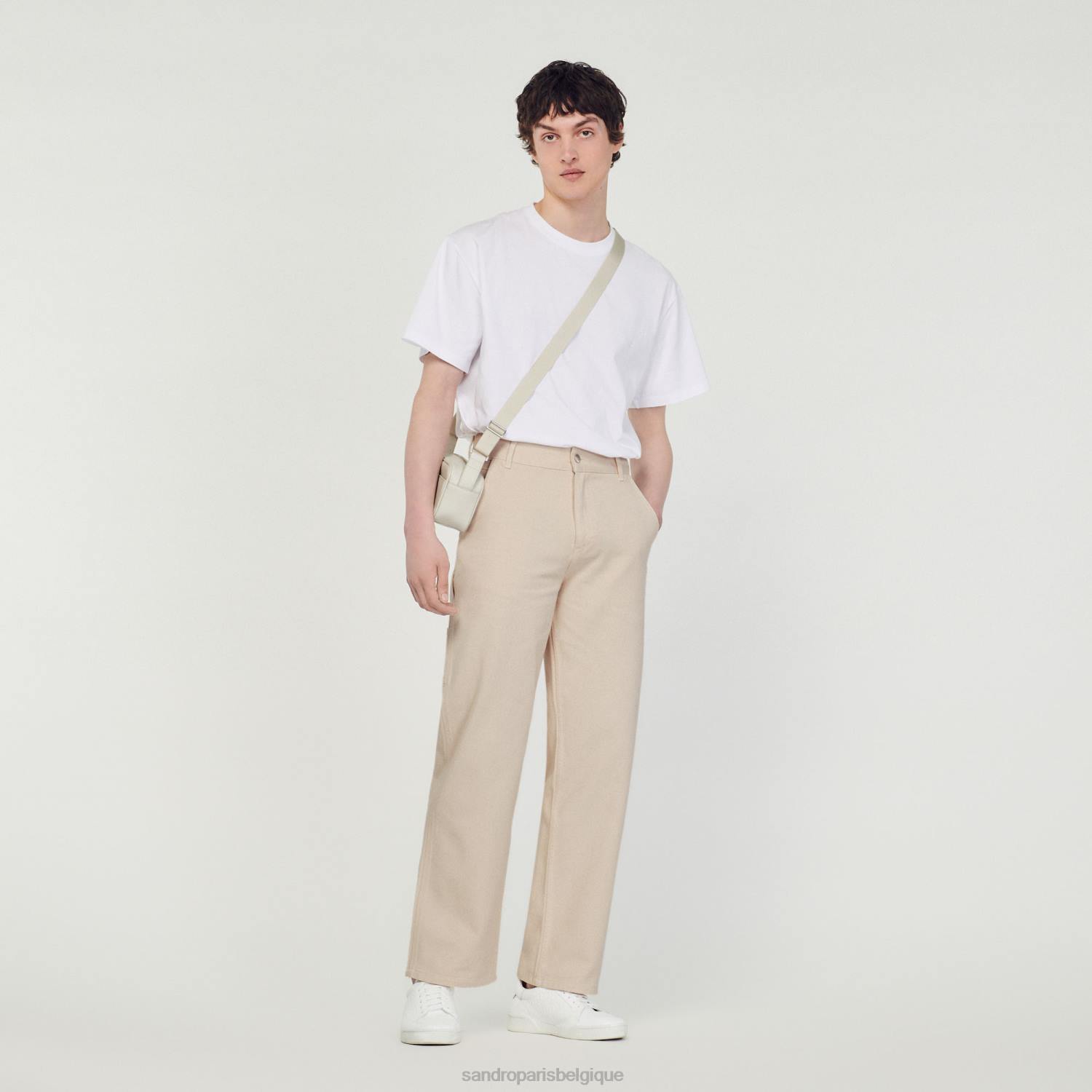 vêtements Sandro Paris pantalon de charpentier écru Hommes XLXD760