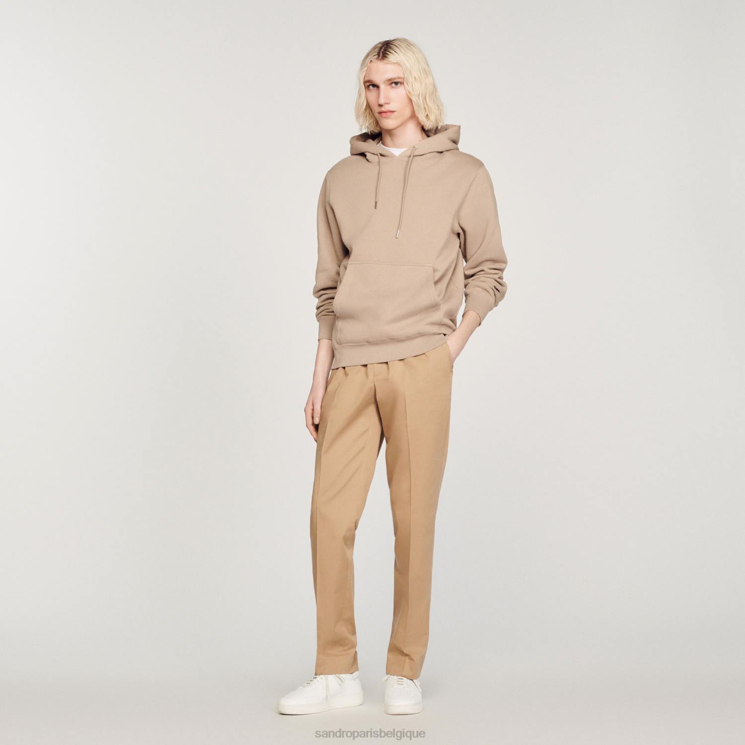 vêtements Sandro Paris pantalon droit élastiqué beige Hommes XLXD761