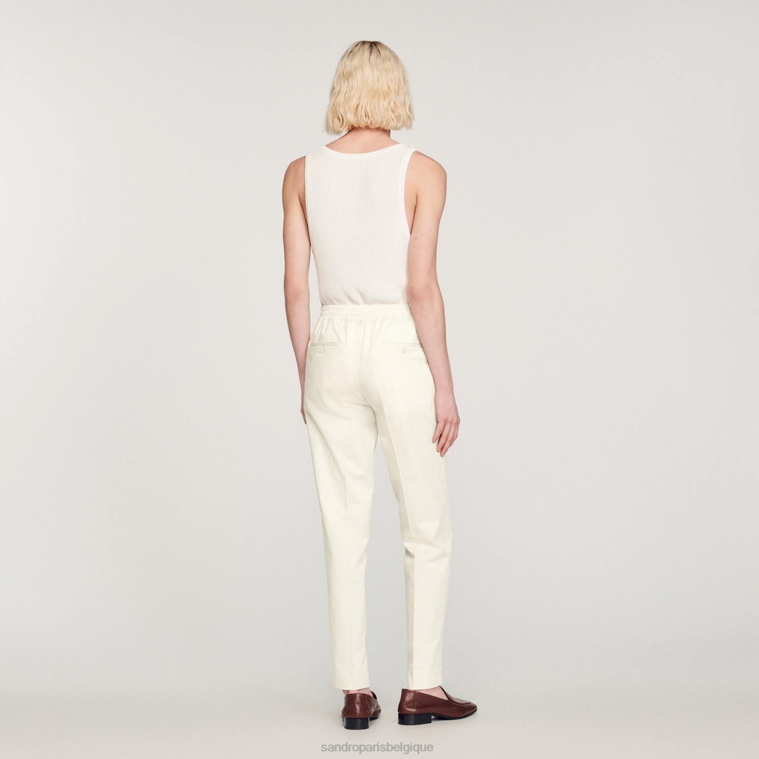 vêtements Sandro Paris pantalon droit élastiqué écru Hommes XLXD777