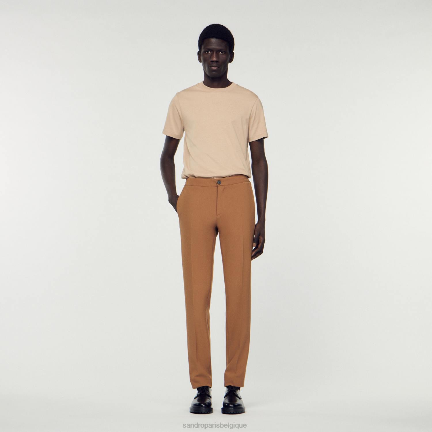vêtements Sandro Paris pantalon en jersey chameau Hommes XLXD824