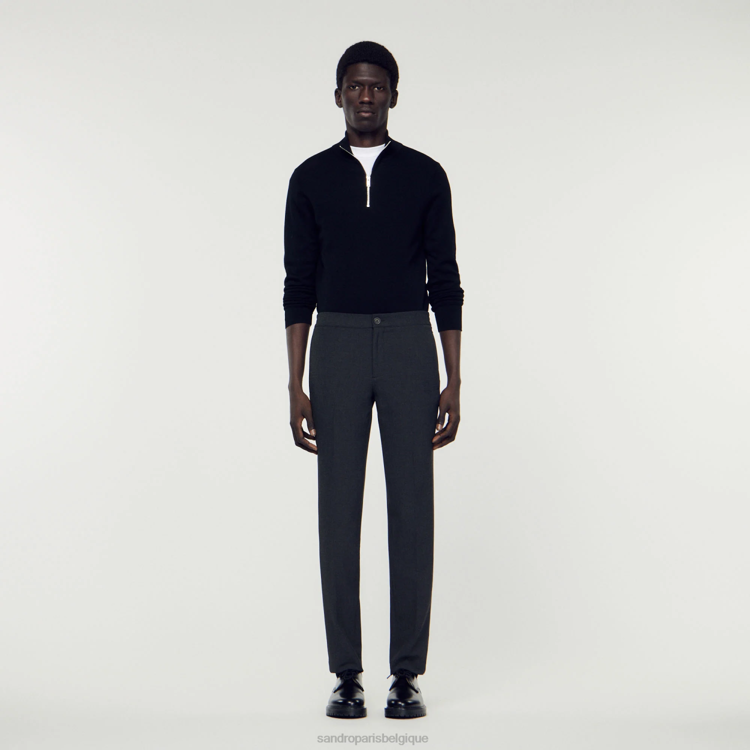 vêtements Sandro Paris pantalon en jersey gris charbon Hommes XLXD823
