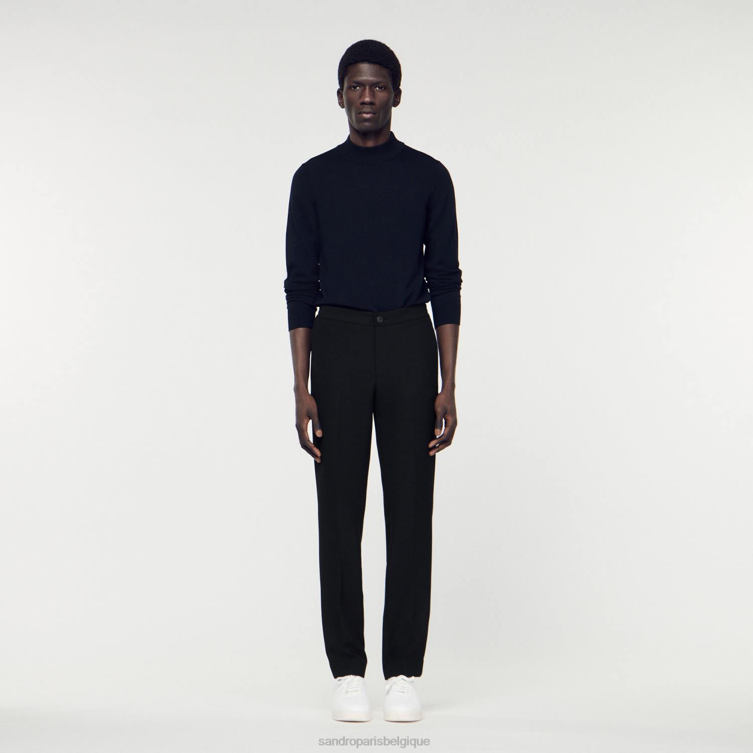 vêtements Sandro Paris pantalon en jersey noir Hommes XLXD786