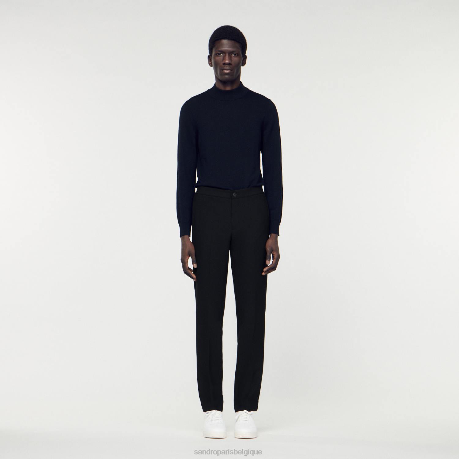 vêtements Sandro Paris pantalon en jersey noir Hommes XLXD786
