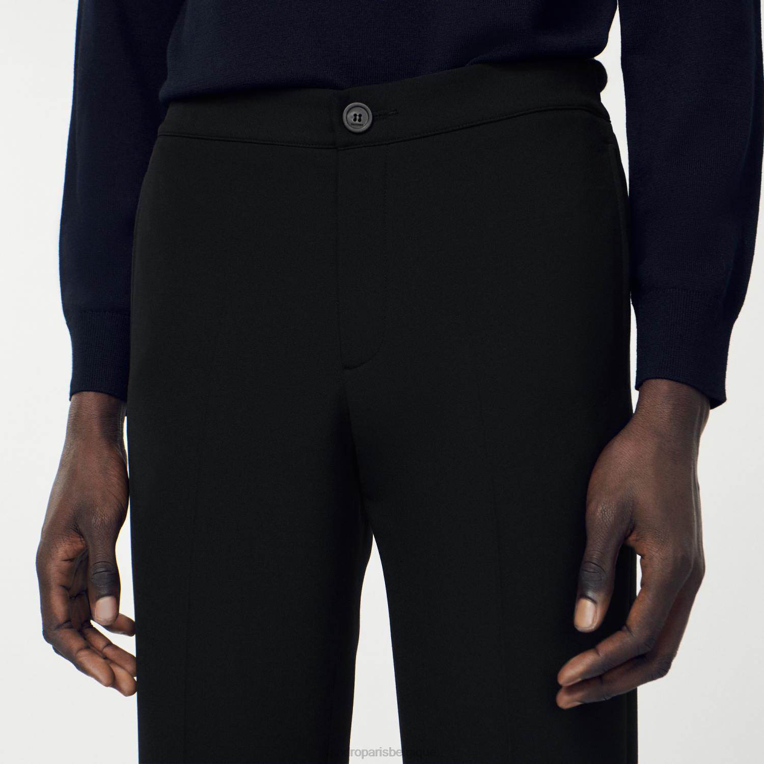 vêtements Sandro Paris pantalon en jersey noir Hommes XLXD786