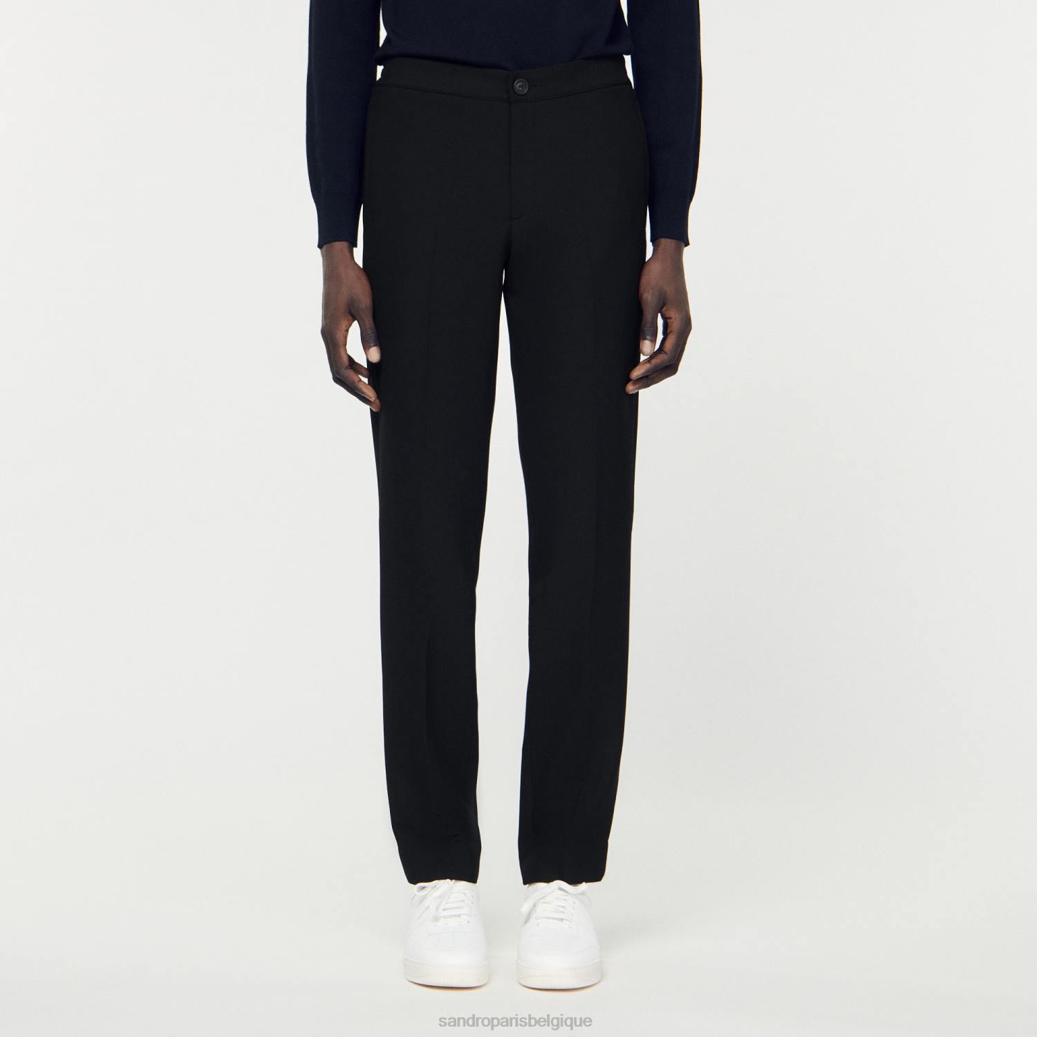 vêtements Sandro Paris pantalon en jersey noir Hommes XLXD786