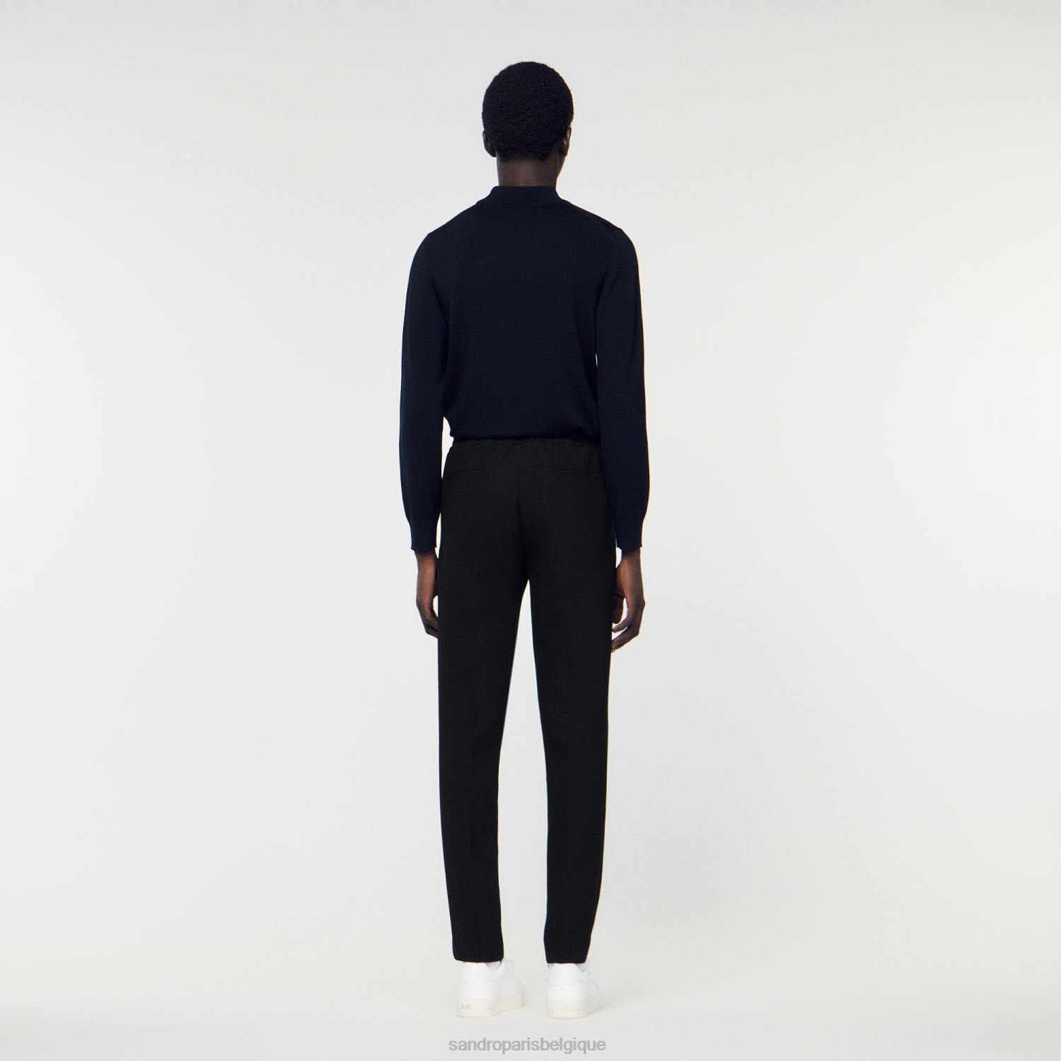 vêtements Sandro Paris pantalon en jersey noir Hommes XLXD786