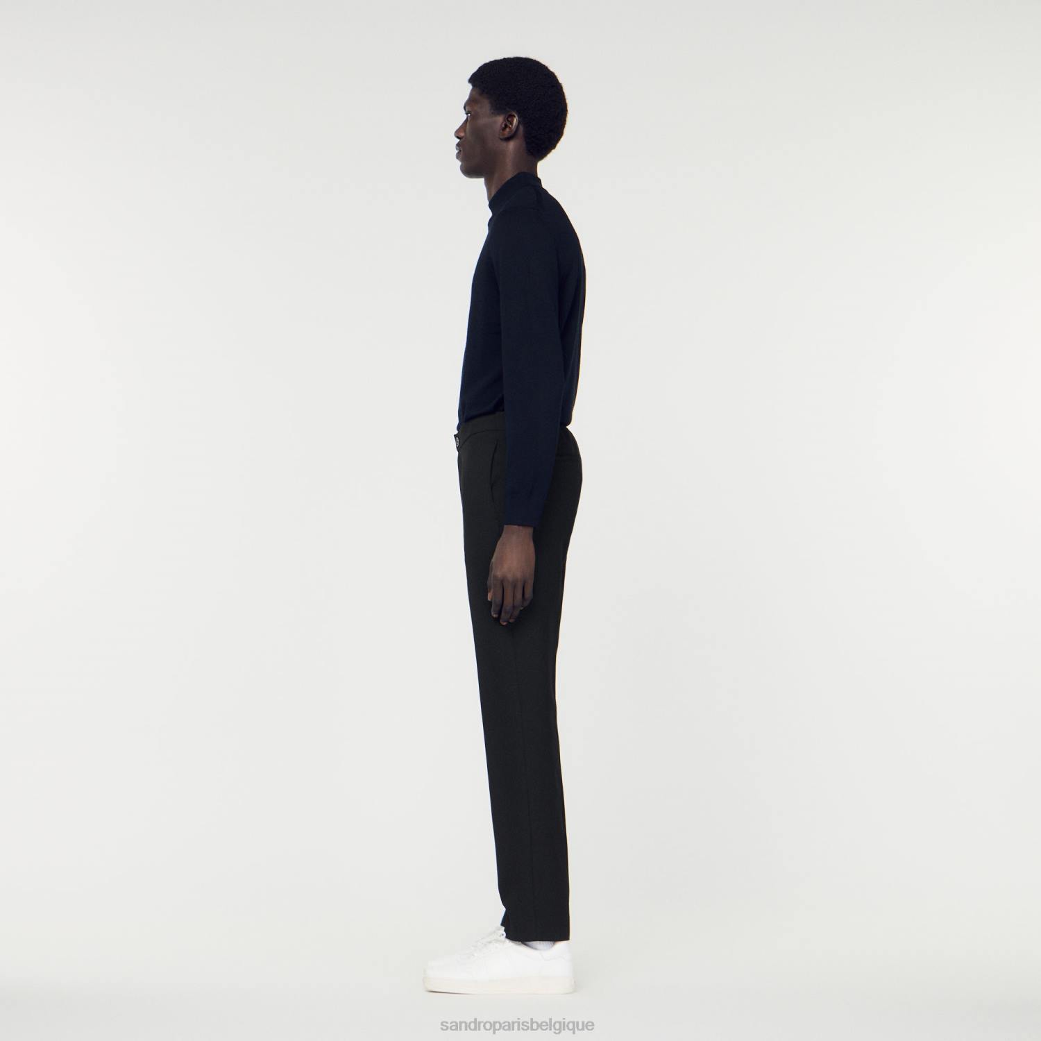 vêtements Sandro Paris pantalon en jersey noir Hommes XLXD786