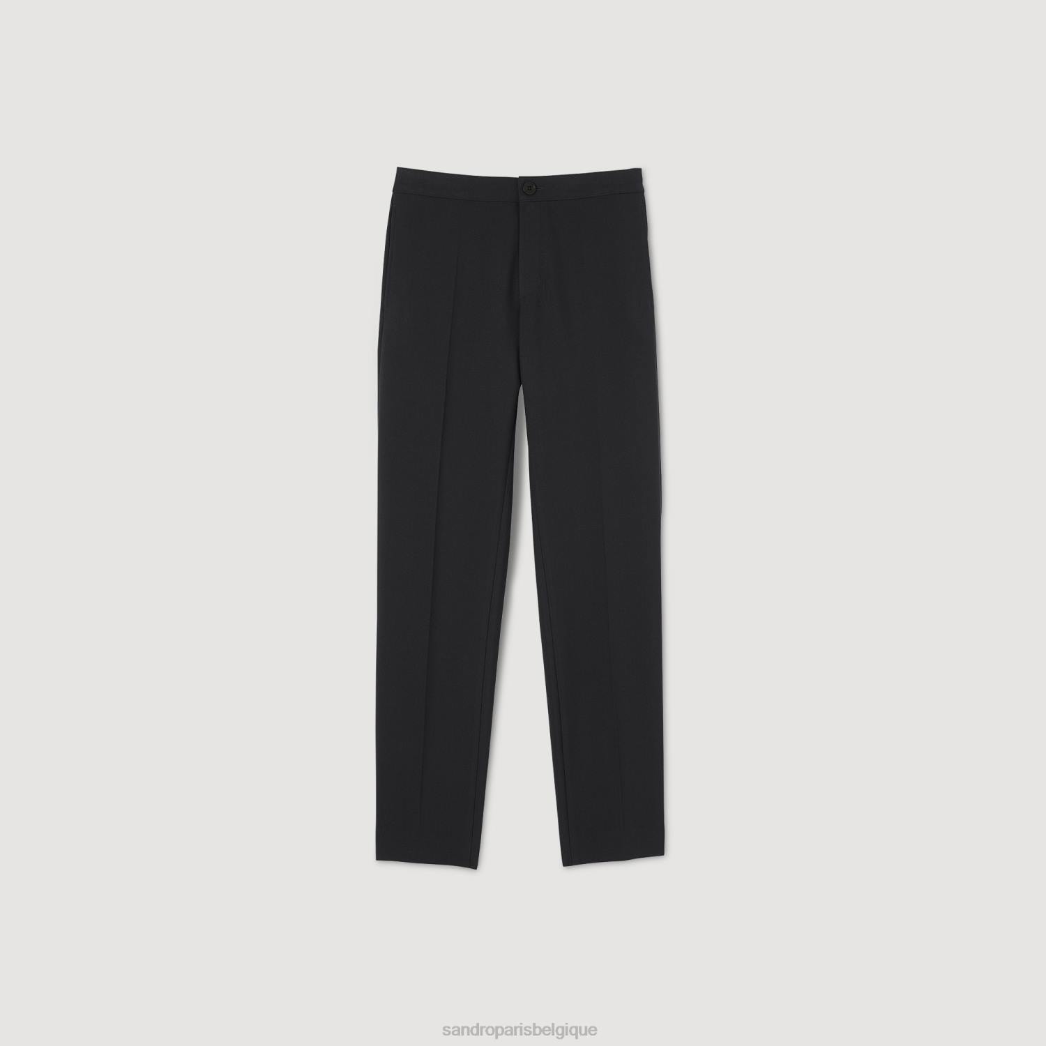 vêtements Sandro Paris pantalon en jersey noir Hommes XLXD786