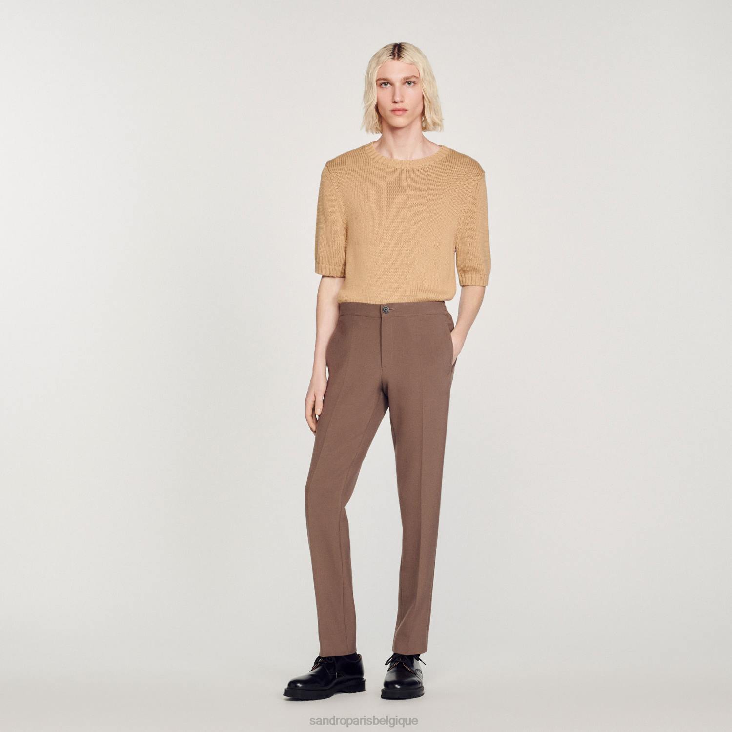 vêtements Sandro Paris pantalon en jersey une couleur Hommes XLXD762