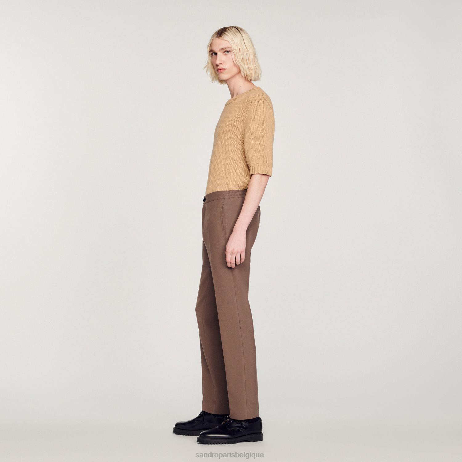 vêtements Sandro Paris pantalon en jersey une couleur Hommes XLXD762