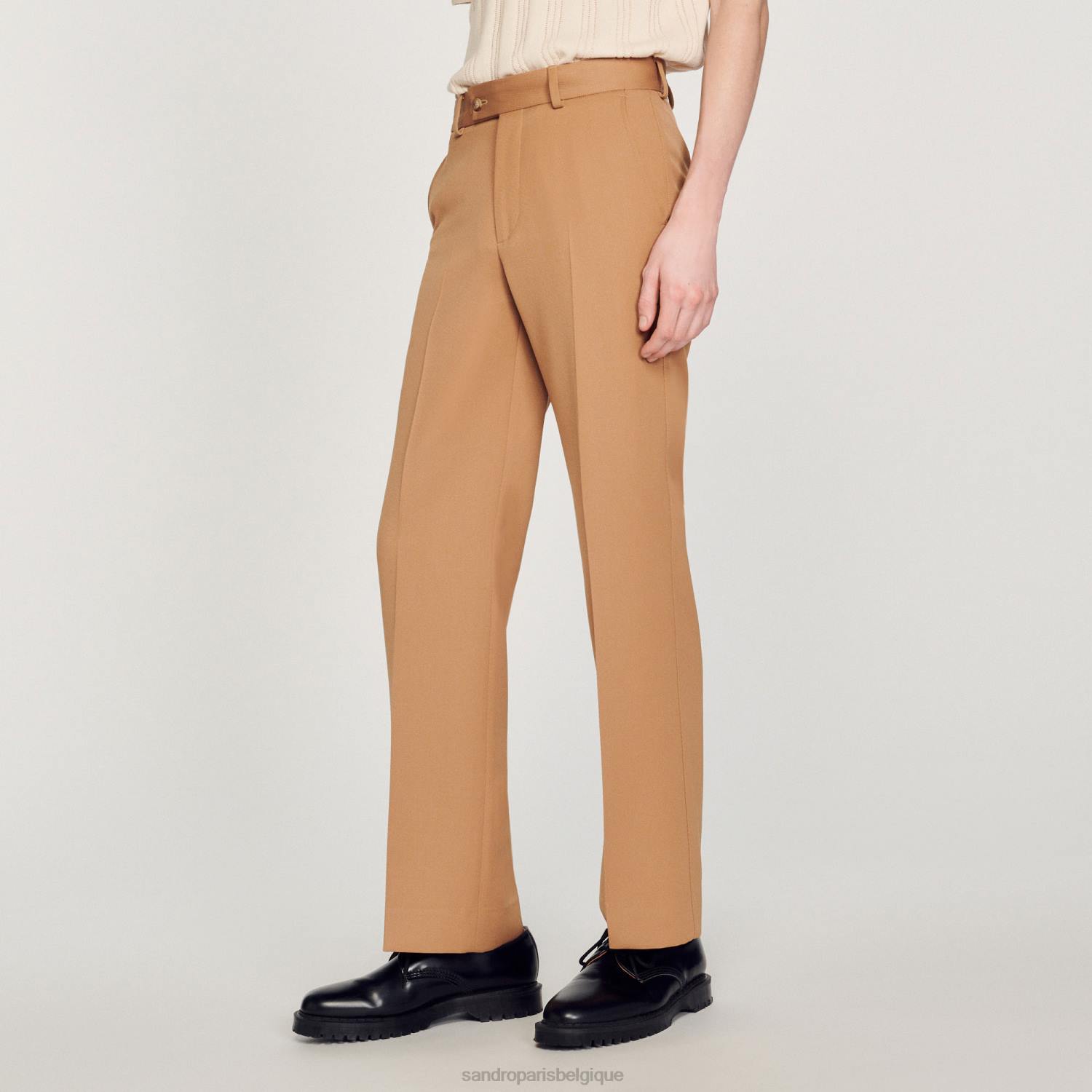 vêtements Sandro Paris pantalon en laine mélangée chameau Hommes XLXD603