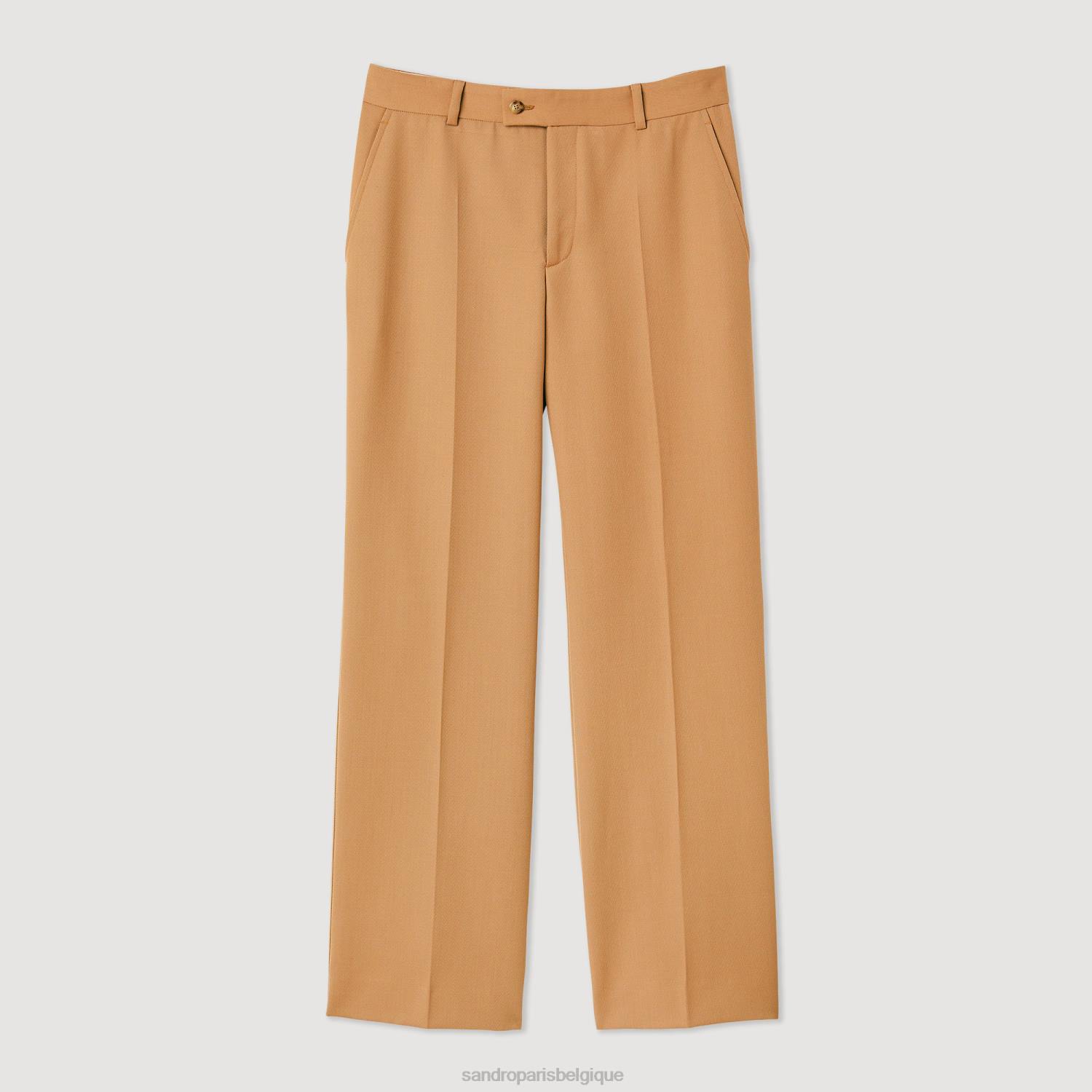vêtements Sandro Paris pantalon en laine mélangée chameau Hommes XLXD603