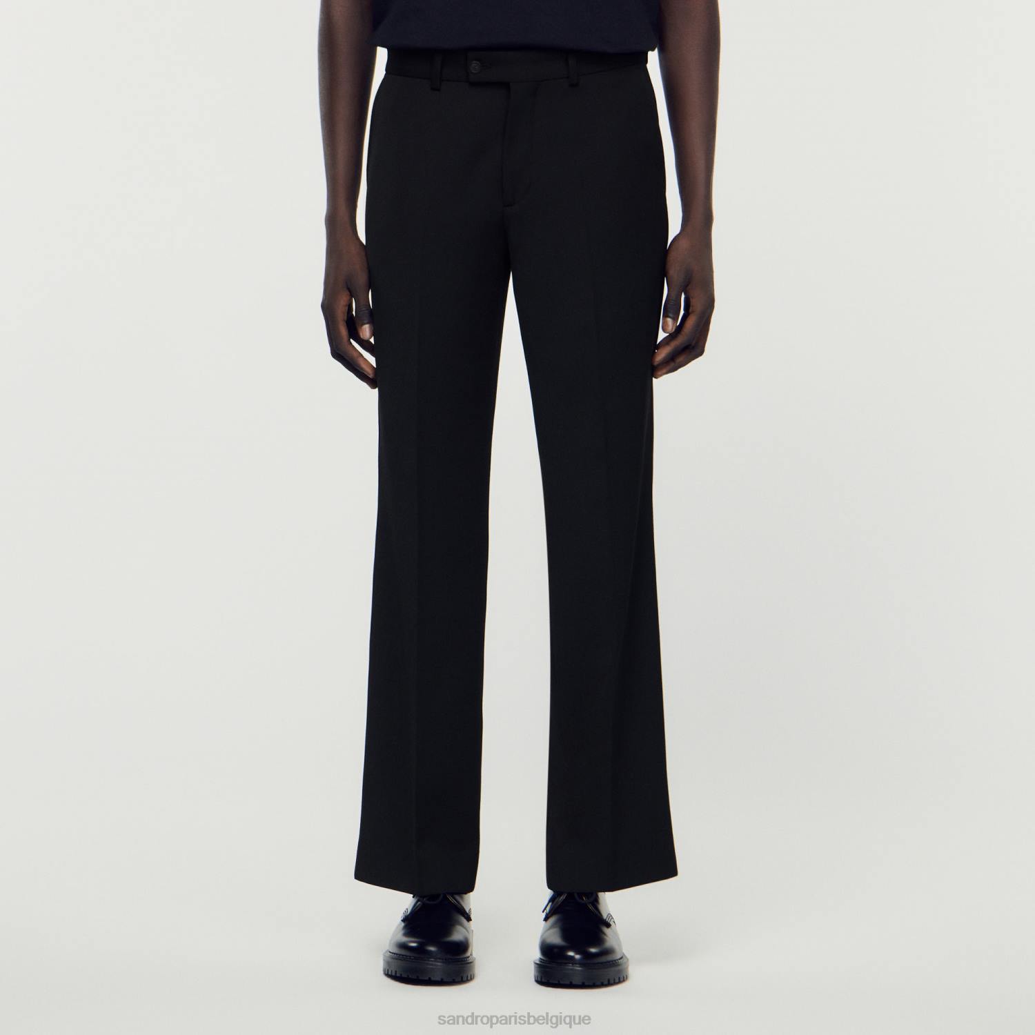 vêtements Sandro Paris pantalon en laine mélangée noir Hommes XLXD640