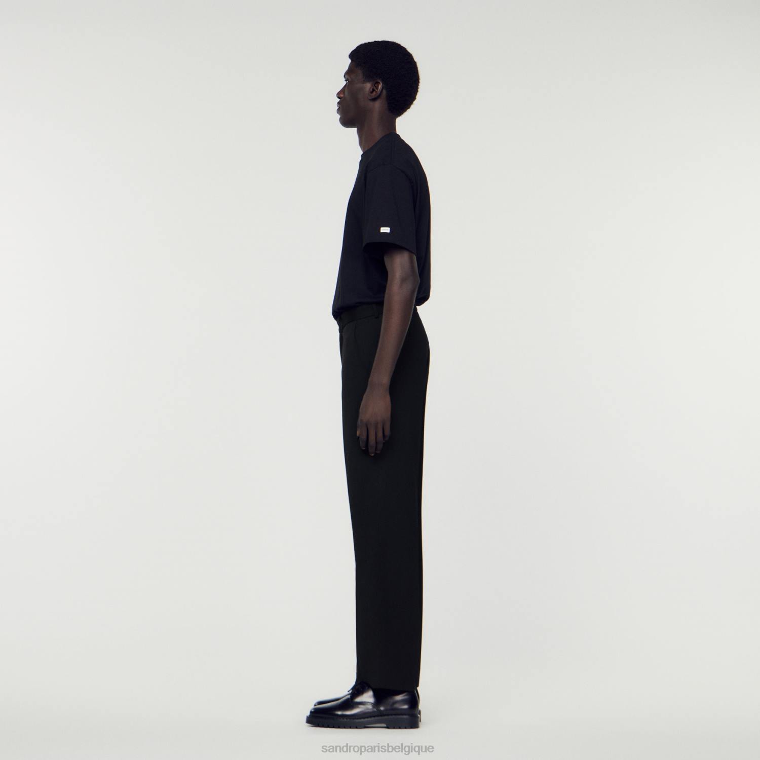 vêtements Sandro Paris pantalon en laine mélangée noir Hommes XLXD640
