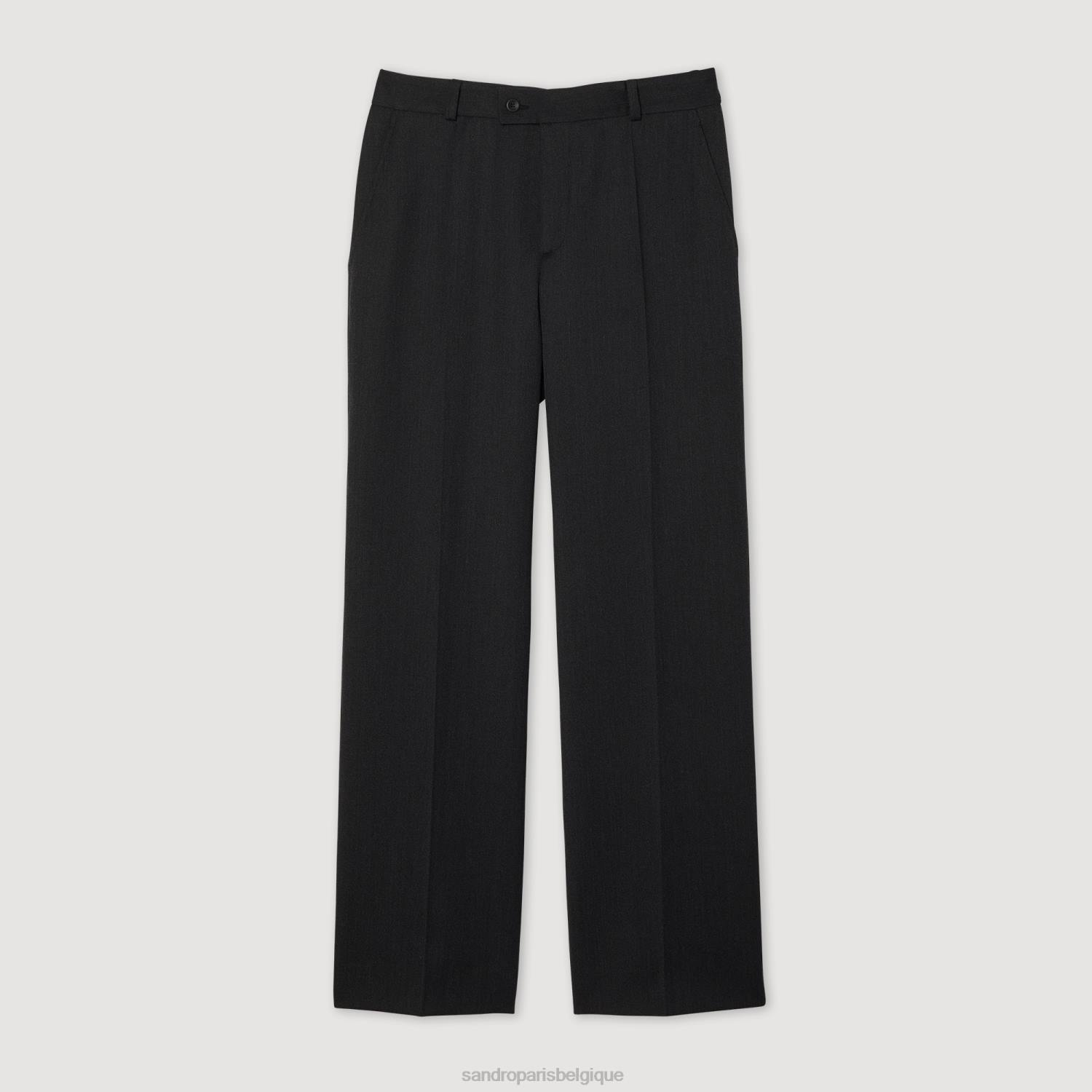 vêtements Sandro Paris pantalon en laine mélangée noir Hommes XLXD640
