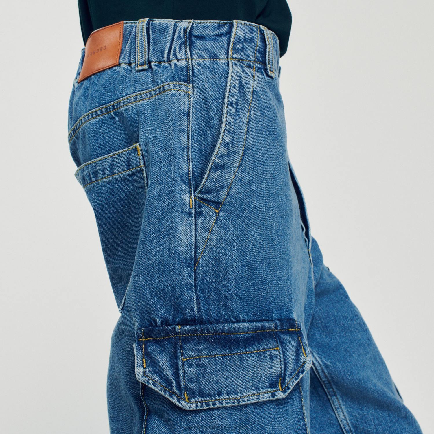 vêtements Sandro Paris short ample en jean bleu vintage Hommes XLXD600