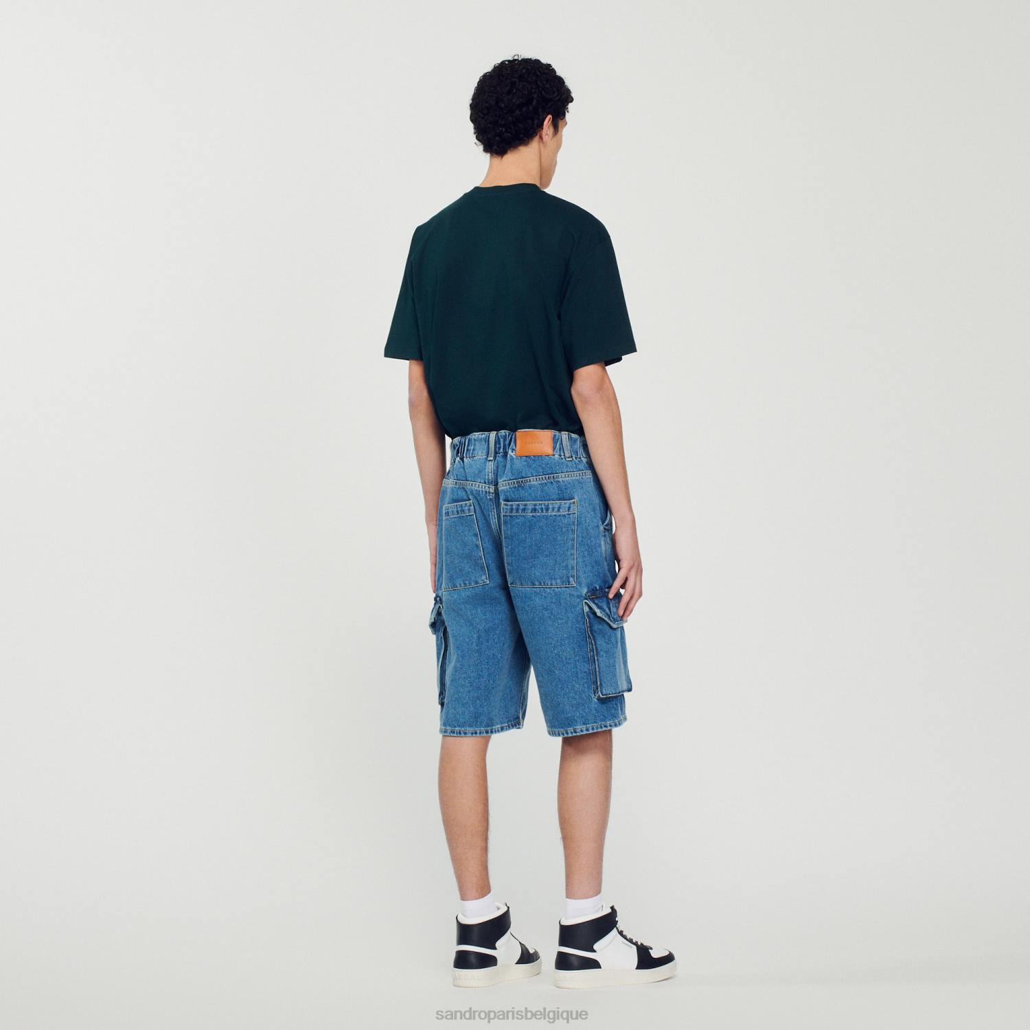 vêtements Sandro Paris short ample en jean bleu vintage Hommes XLXD600