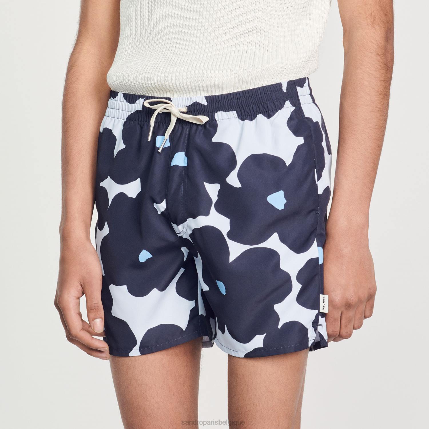 vêtements Sandro Paris short de bain à fleurs bleu marine Hommes XLXD694