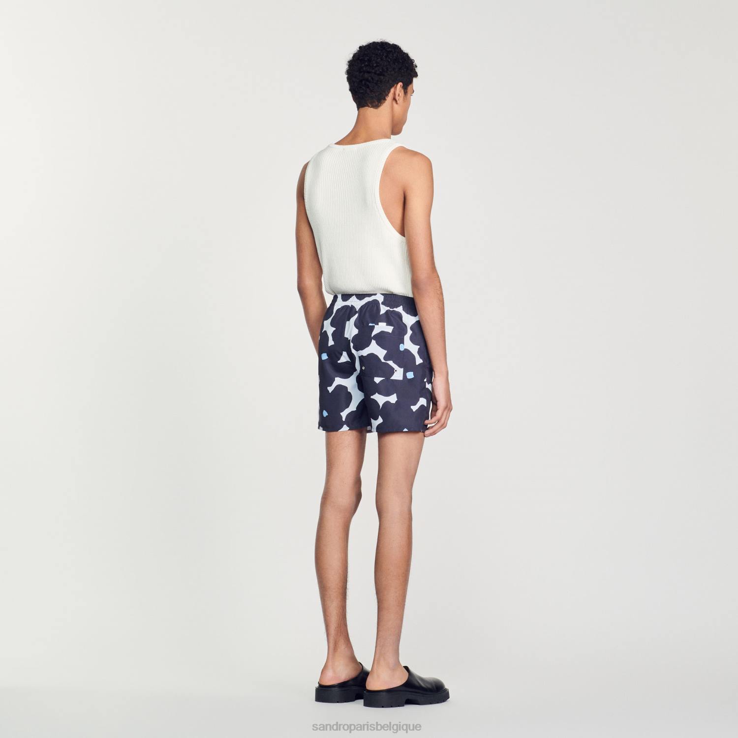 vêtements Sandro Paris short de bain à fleurs bleu marine Hommes XLXD694