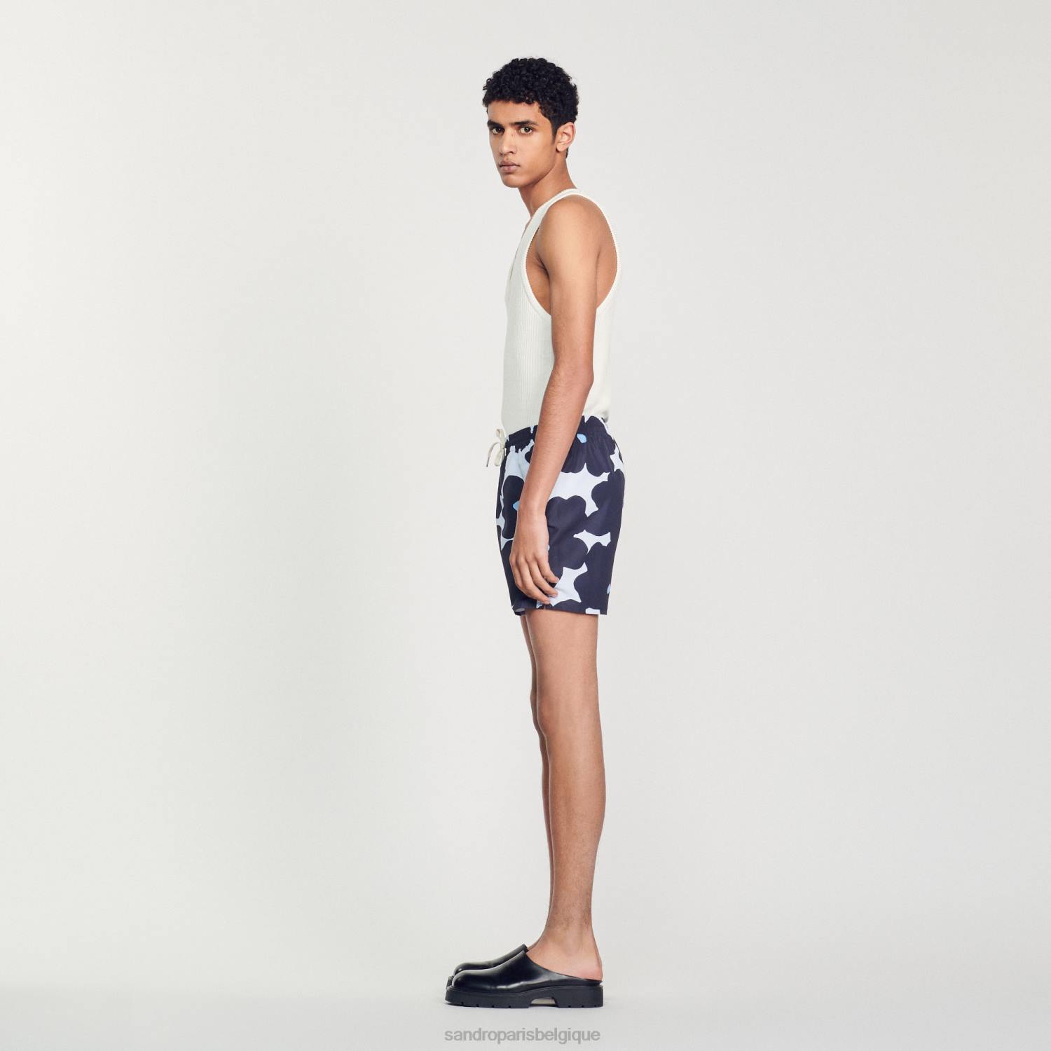 vêtements Sandro Paris short de bain à fleurs bleu marine Hommes XLXD694