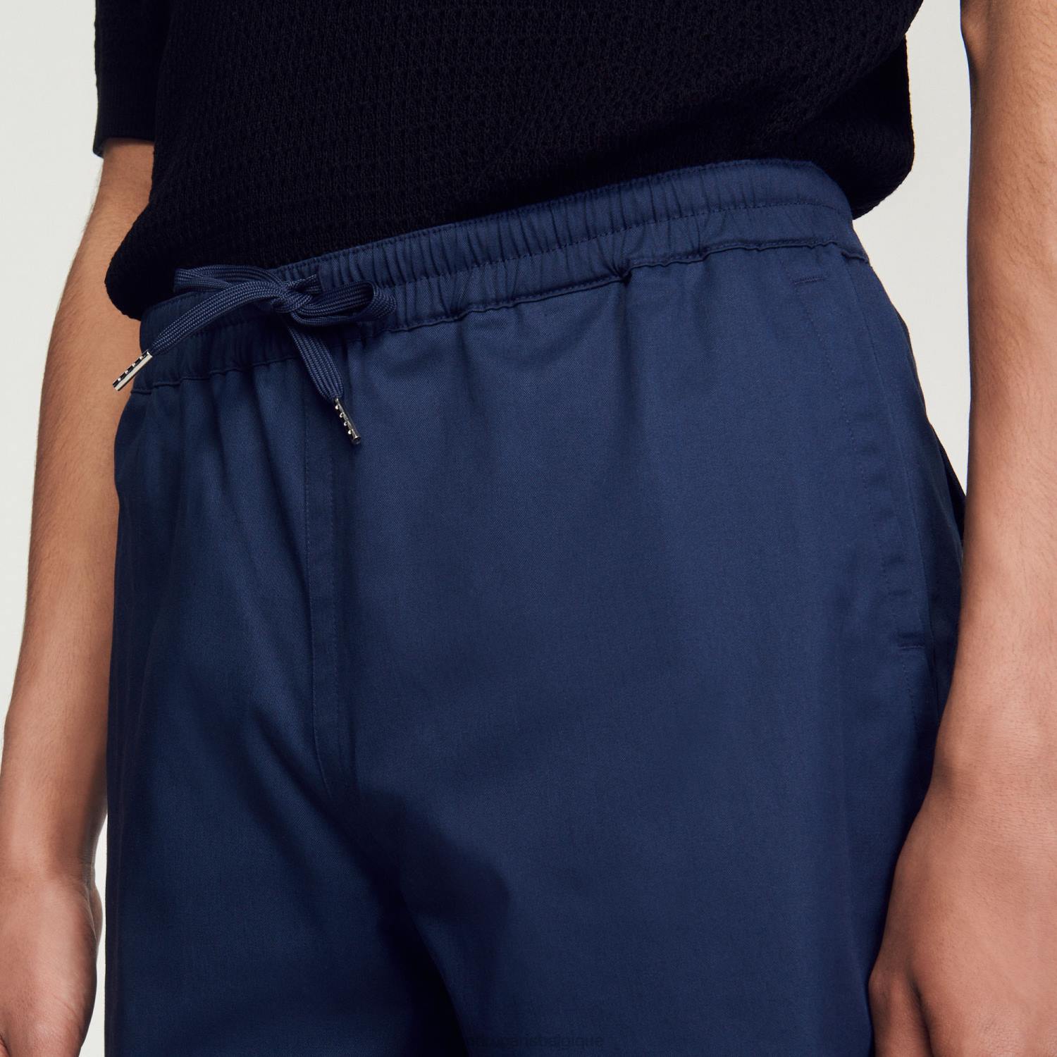 vêtements Sandro Paris short en coton bleu Hommes XLXD772