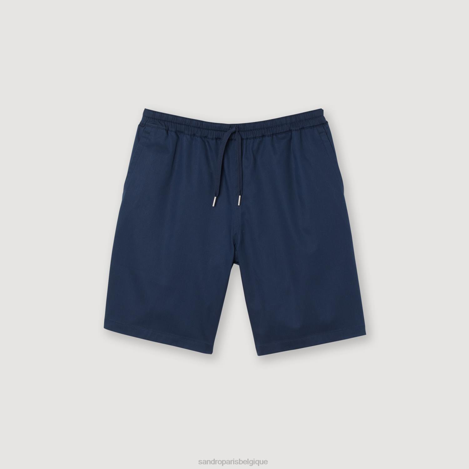 vêtements Sandro Paris short en coton bleu Hommes XLXD772