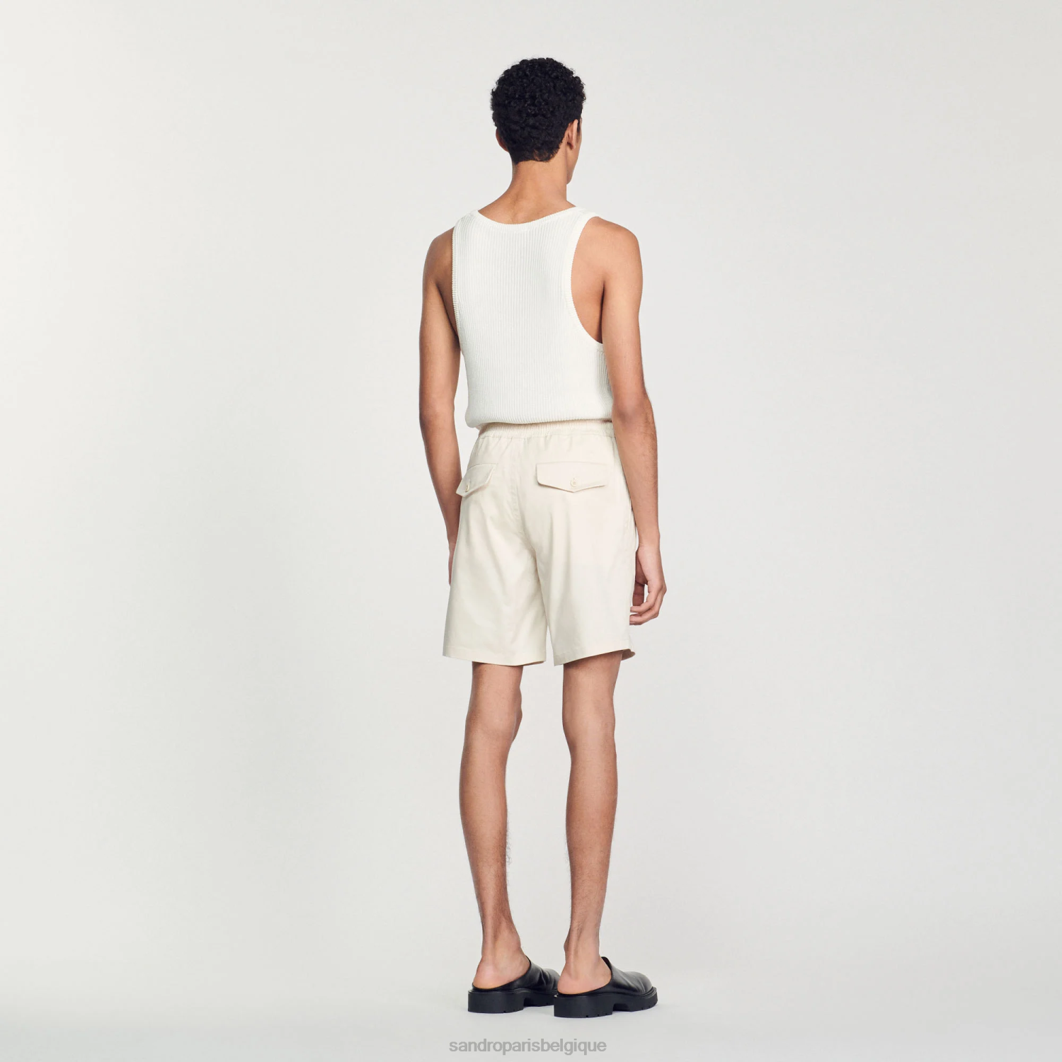 vêtements Sandro Paris short en coton écru Hommes XLXD774