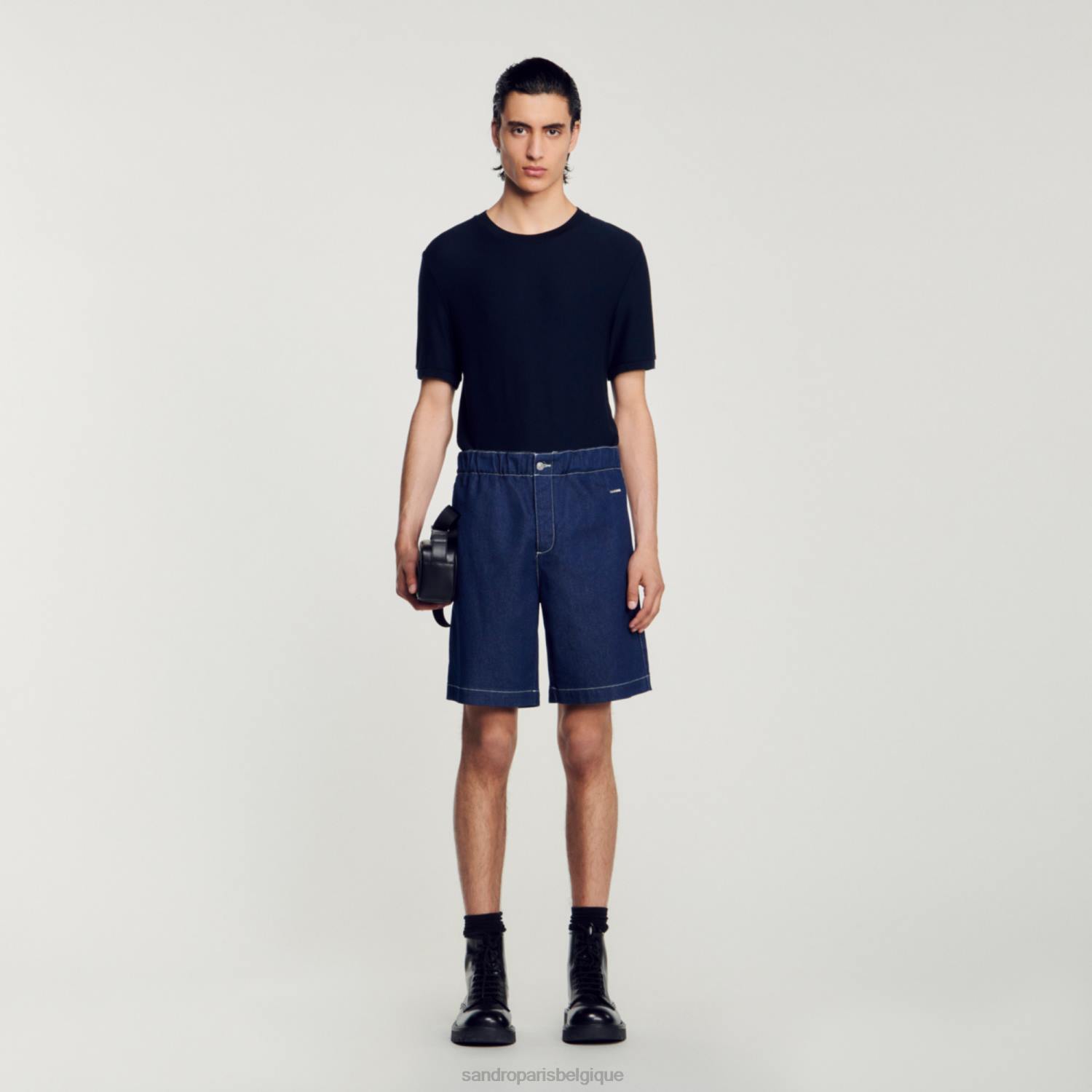 vêtements Sandro Paris short en jean denim brut Hommes XLXD604