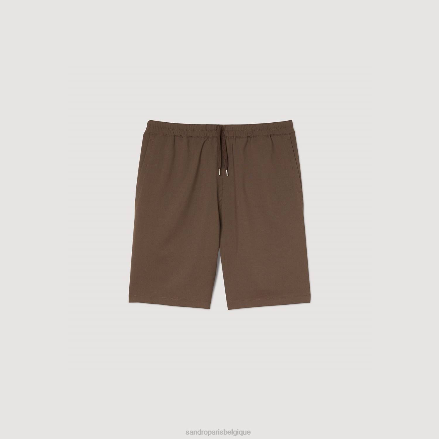 vêtements Sandro Paris short élastiqué taupe Hommes XLXD649