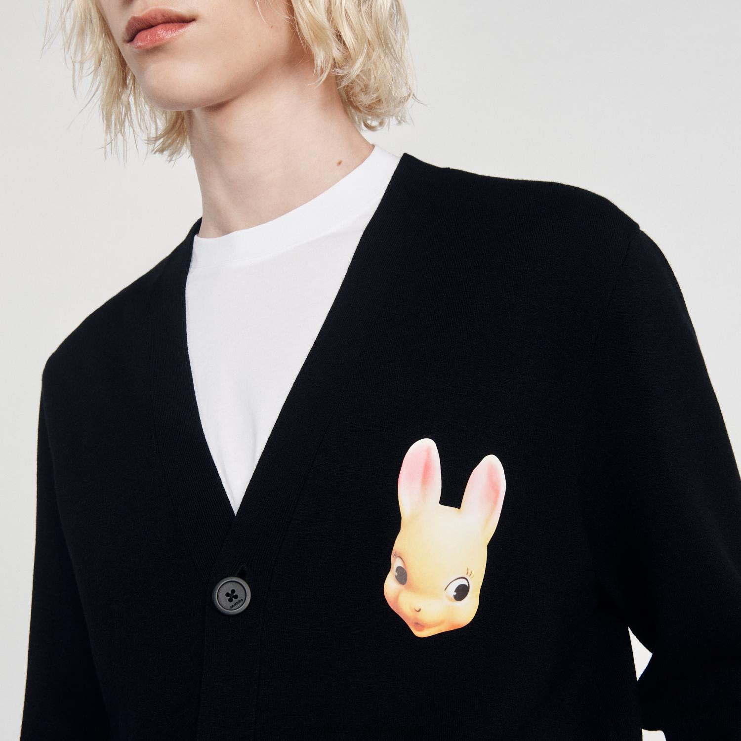 vêtements Sandro Paris cardigan lapin noir Hommes XLXD797