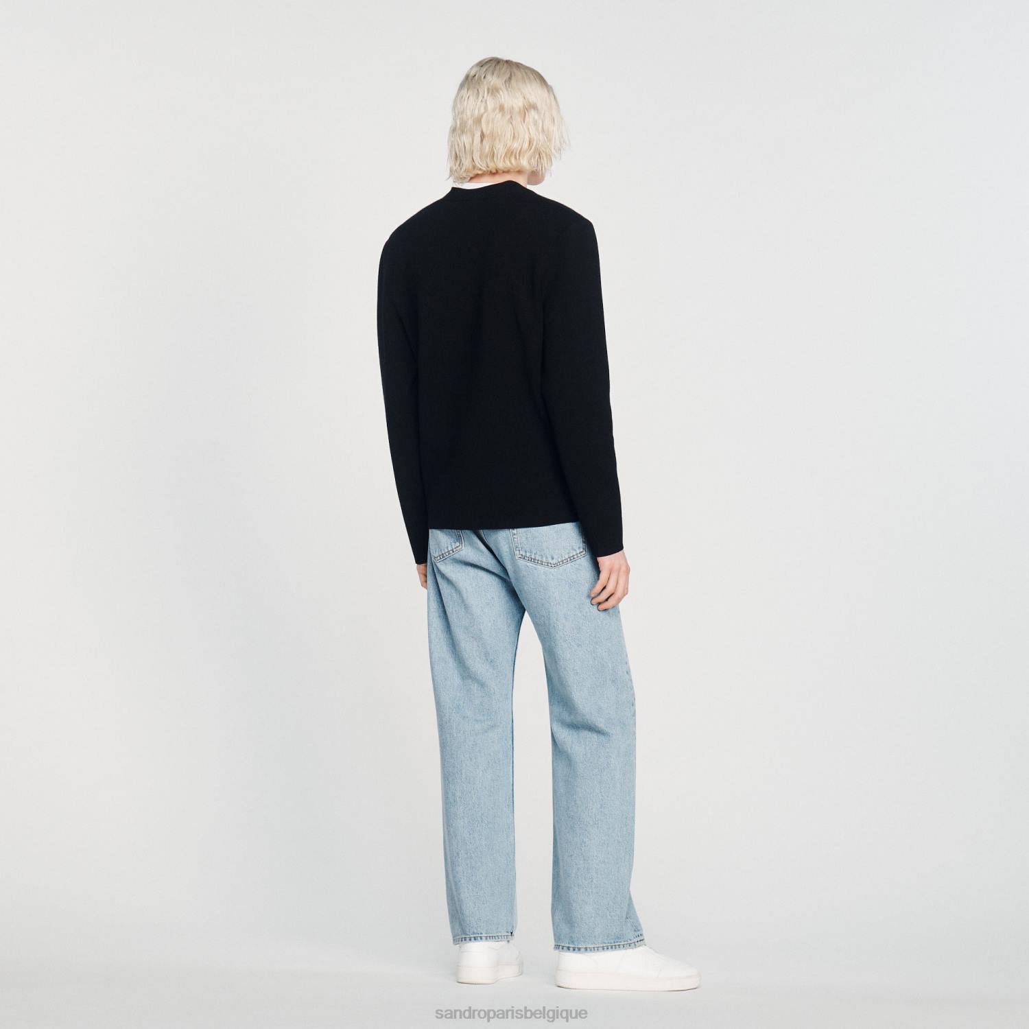 vêtements Sandro Paris cardigan lapin noir Hommes XLXD797
