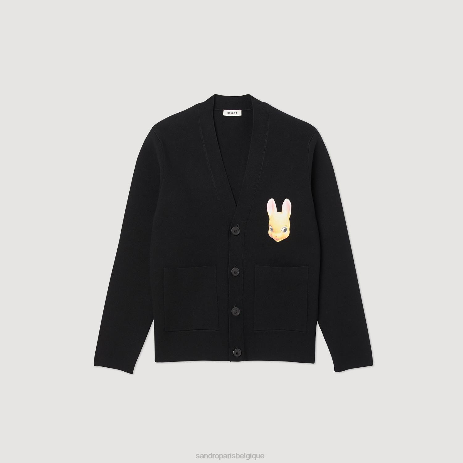 vêtements Sandro Paris cardigan lapin noir Hommes XLXD797