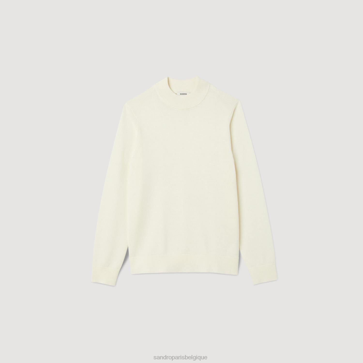 vêtements Sandro Paris pull à col montant écru Hommes XLXD676