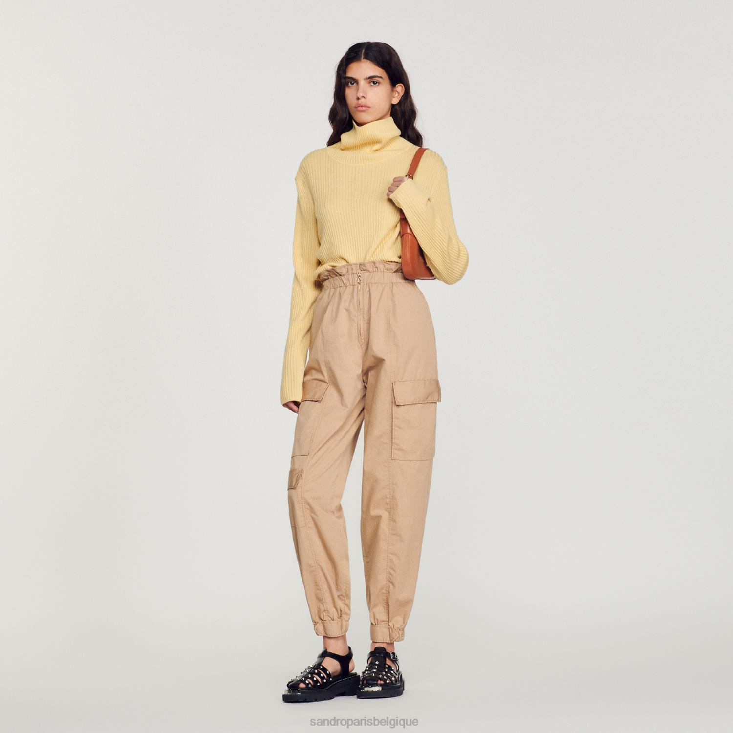 vêtements Sandro Paris pull à col roulé jaune Hommes XLXD618