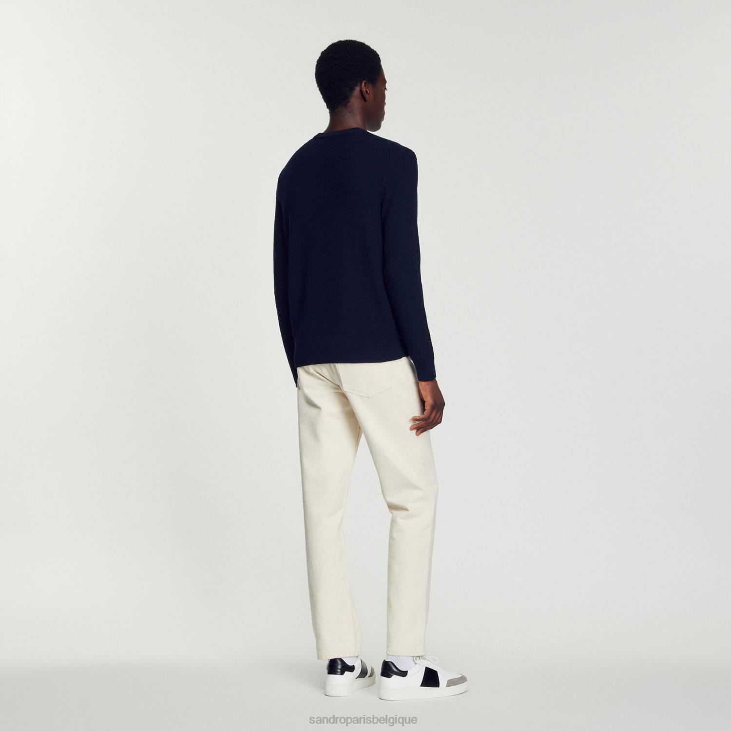 vêtements Sandro Paris pull en laine bleu marine Hommes XLXD687