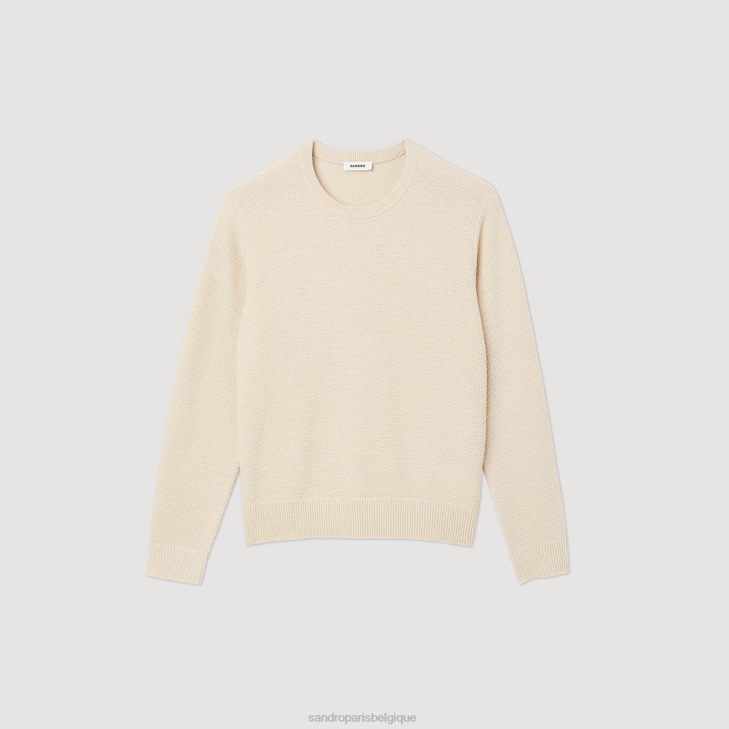 vêtements Sandro Paris pull en laine écru Hommes XLXD688