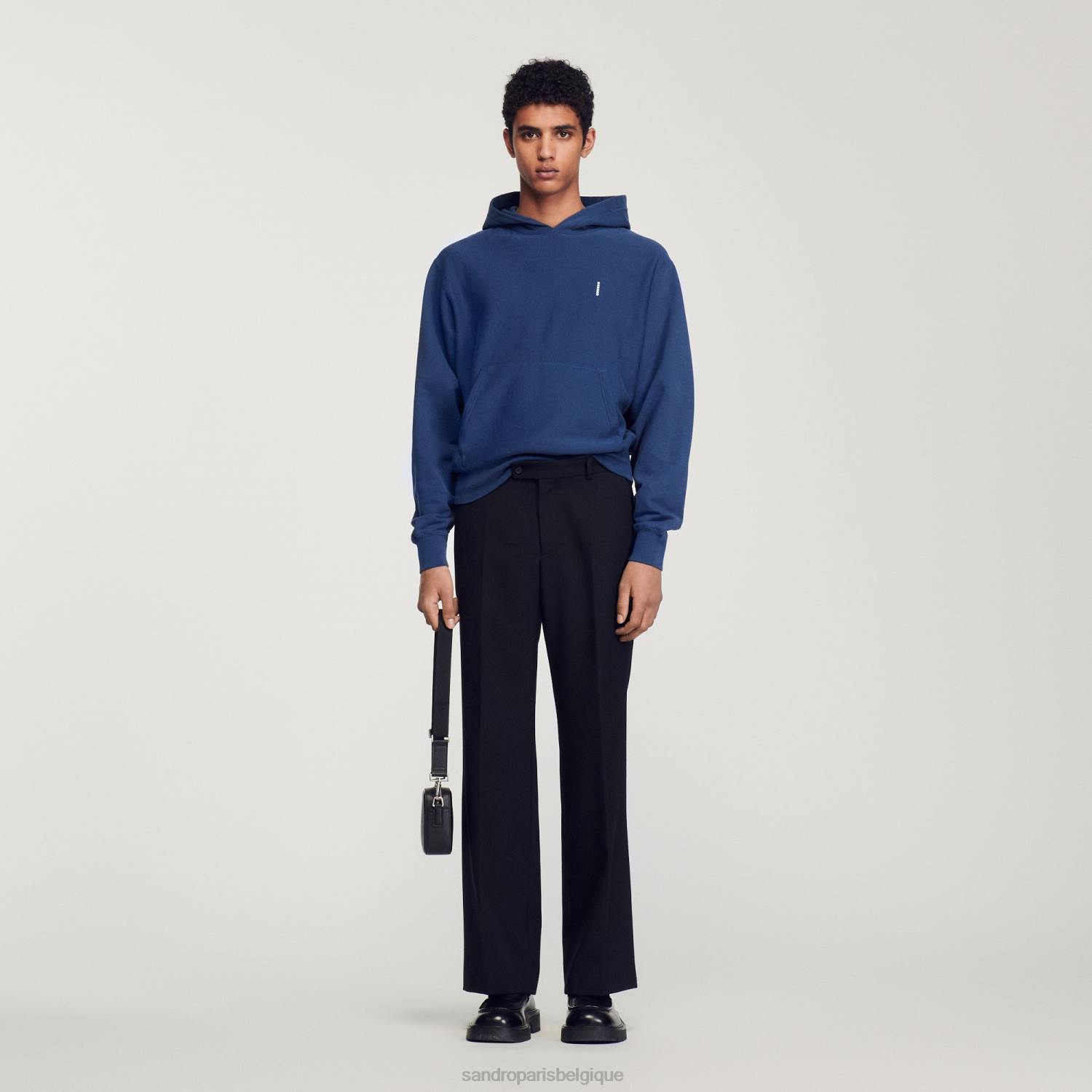 vêtements Sandro Paris sweat à capuche en polaire bleu Hommes XLXD671